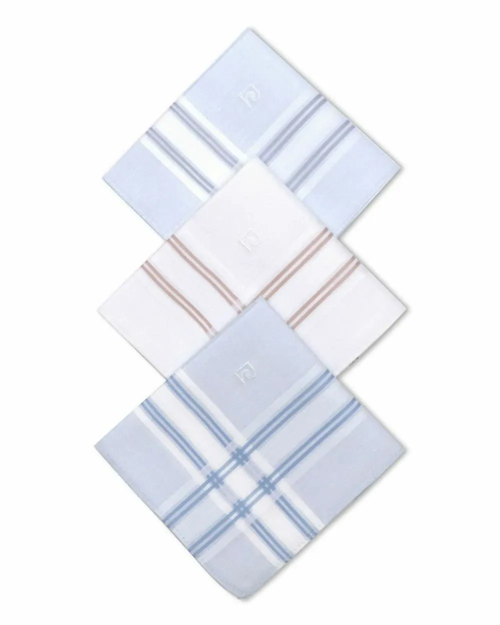 Set de 3 pañuelos blancos con detalles