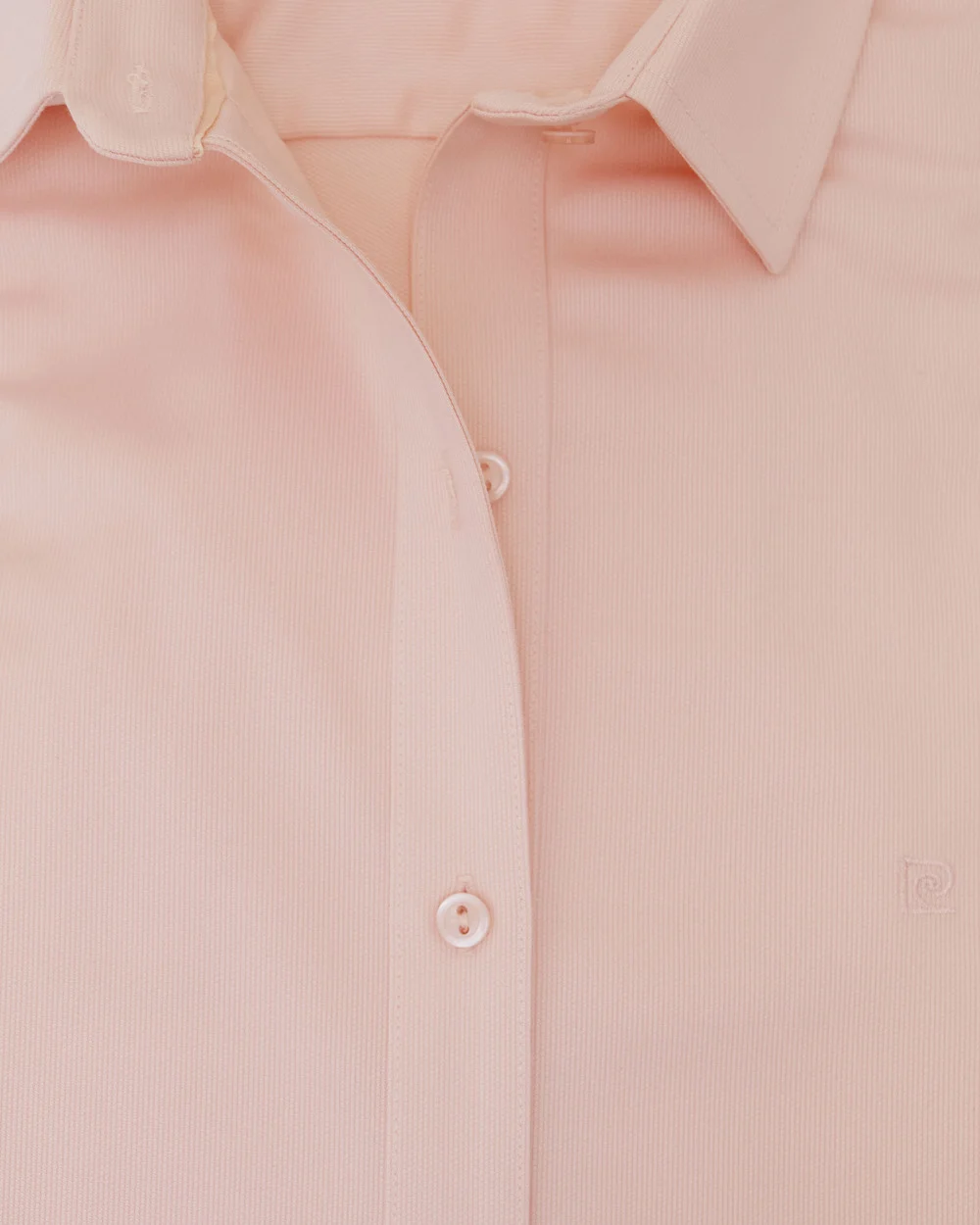 Blusa de vestir slim fit salmón piqué premium bambú stretch