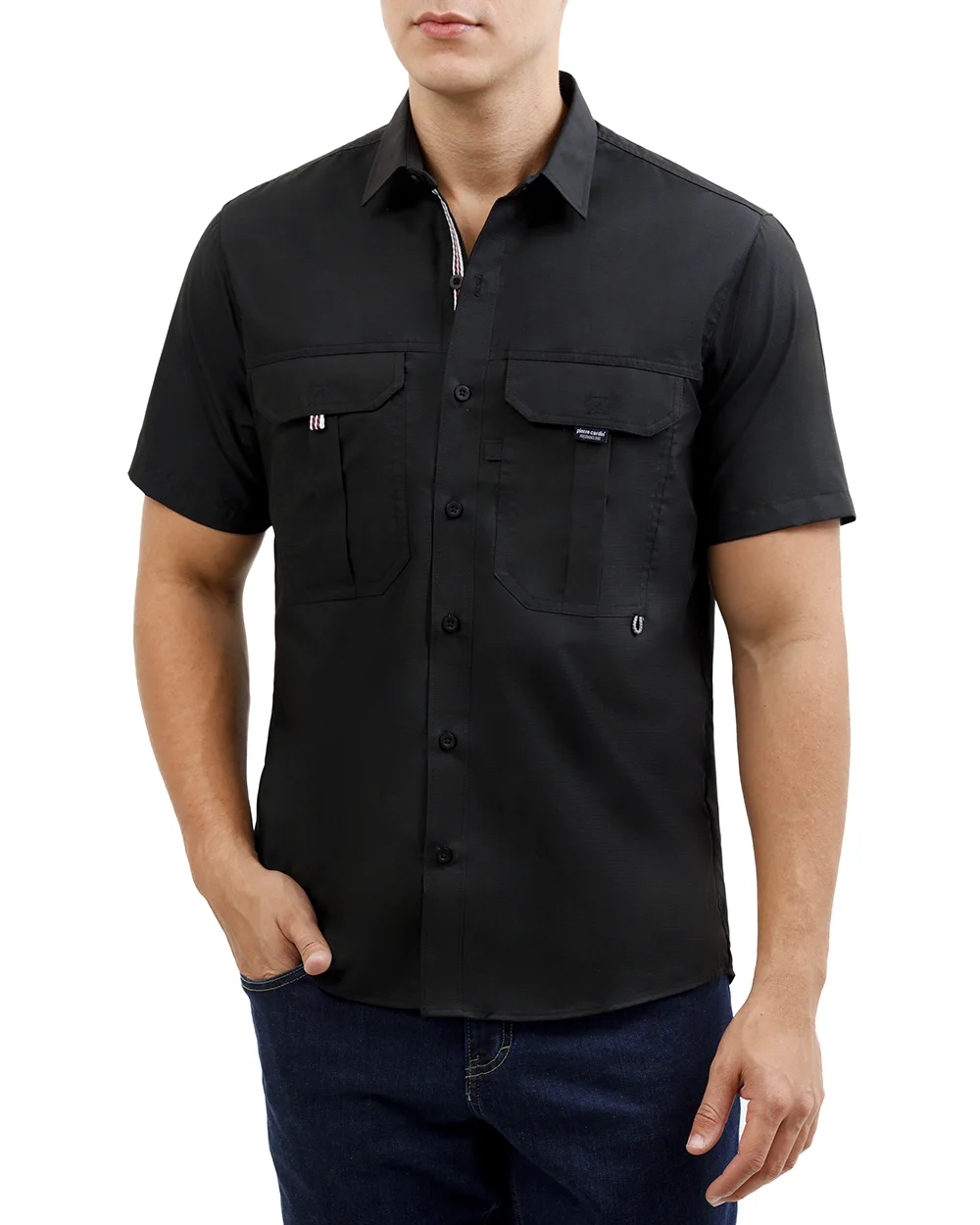 Camisa Manga Corta Negra (Slim Fit) - Victor - Ropa para hombres