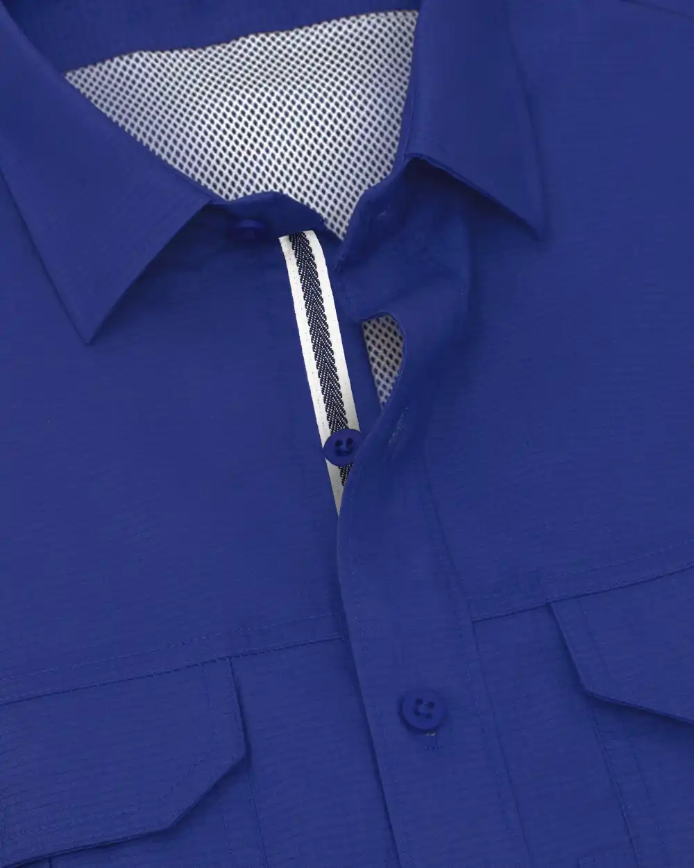 Camisa casual performance azul claro manga corta slim fit