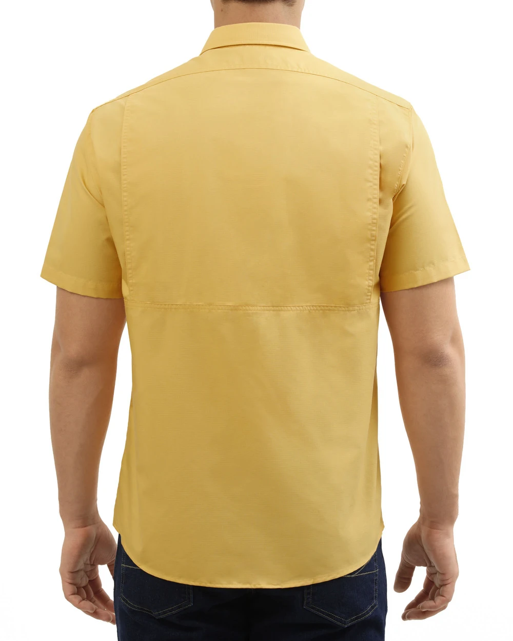 Camisa casual manga corta performance amarilla