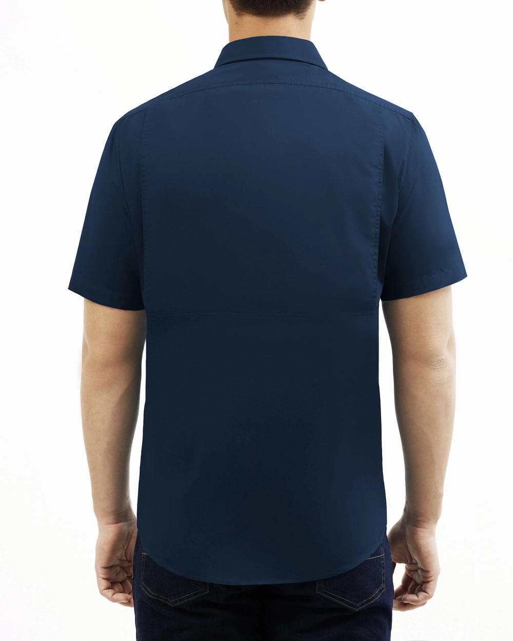 Camisa casual performance manga corta azul