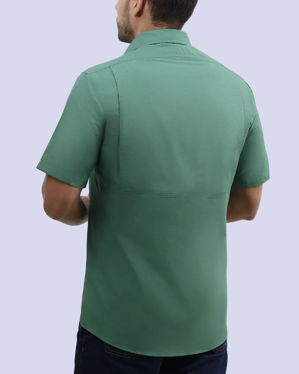 Camisa casual performance manga corta verde