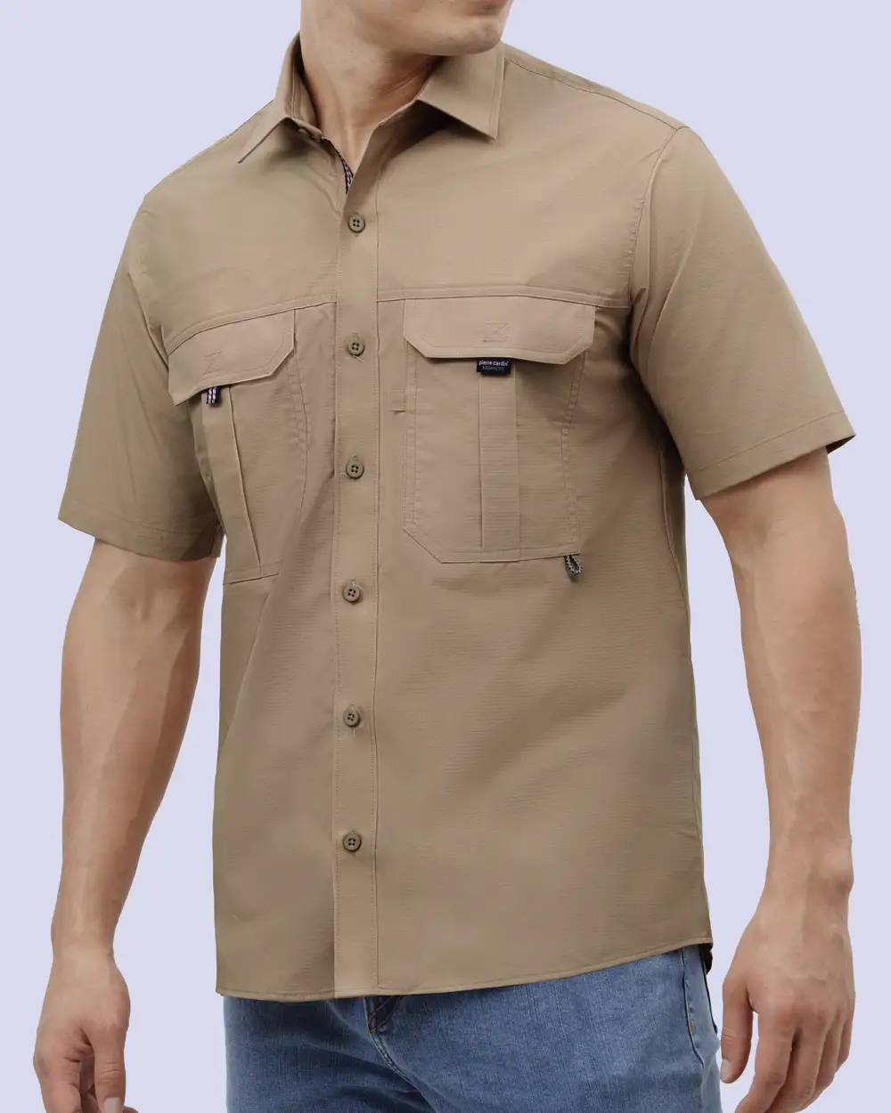 Camisa casual performance manga corta café