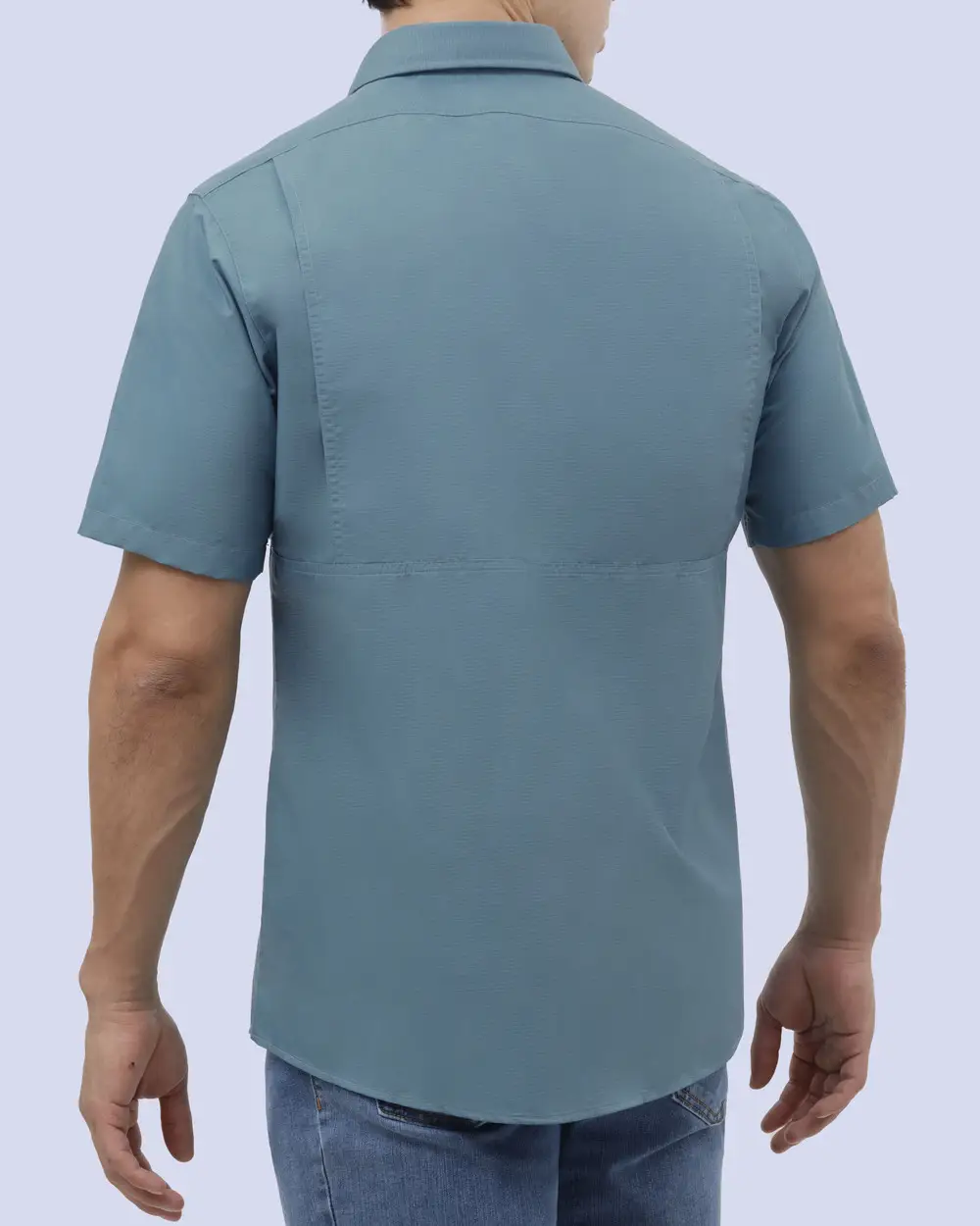 Camisa casual performance manga corta aqua