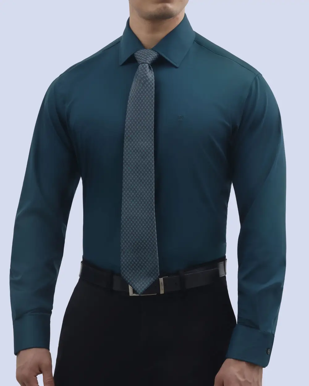 Camisa de vestir slim fit total comfort bambú stretch verde