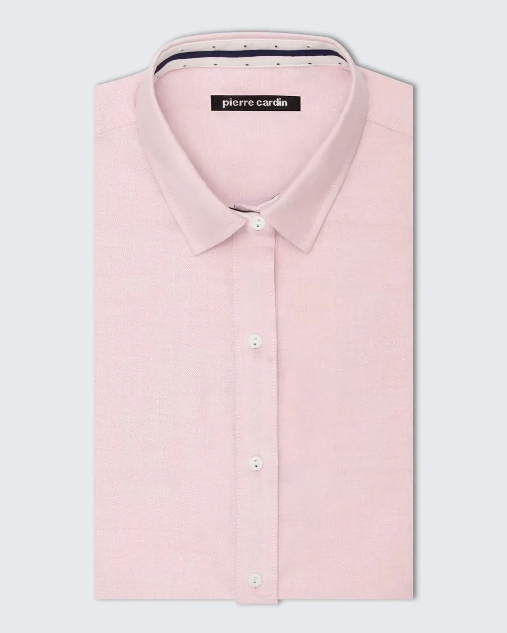 Blusa de vestir slim fit manga larga oxford rosada
