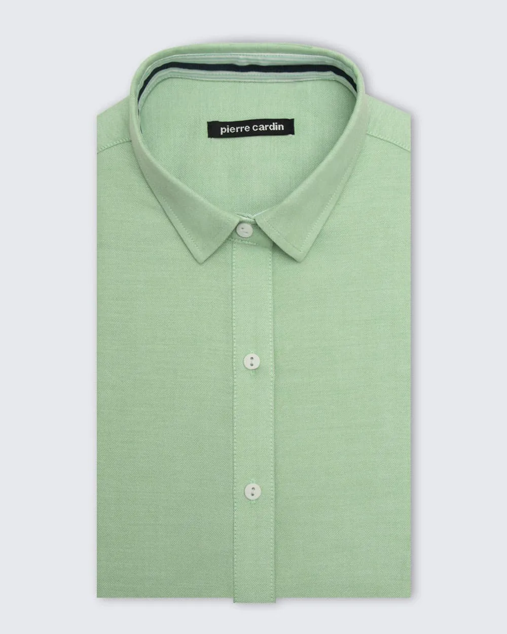 Blusa de vestir slim fit manga larga oxford verde limón