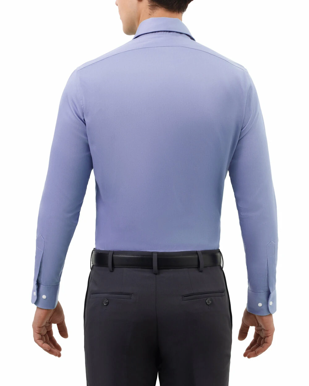 Camisa lisa de vestir slim fit manga larga pique lila