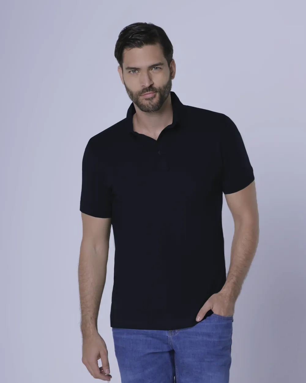 Camisa sport jersey negra