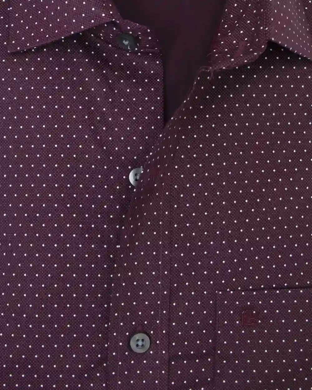 Camisa de vestir slim fit satín print vino