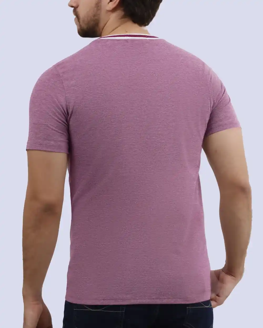 Camiseta cuello redondo diseño slim fit manga corta rojo