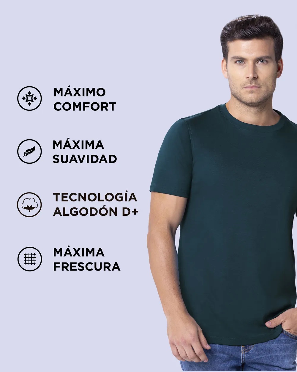 Camiseta premium cotton d+ verde oscuro