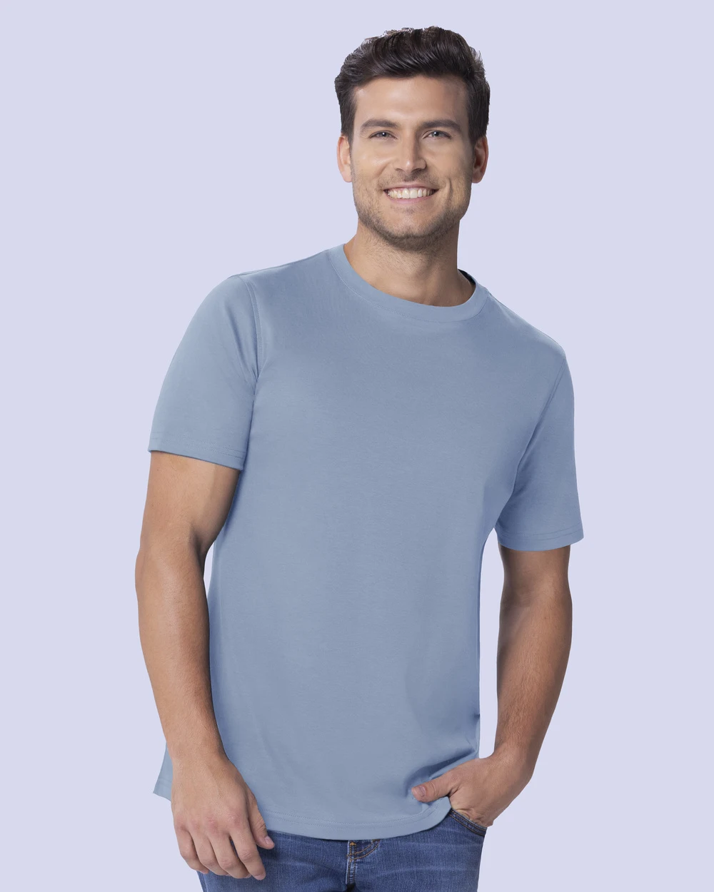 Camiseta premium cotton d+ celeste