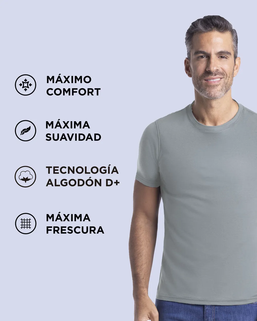 Camiseta premium cotton d+ gris