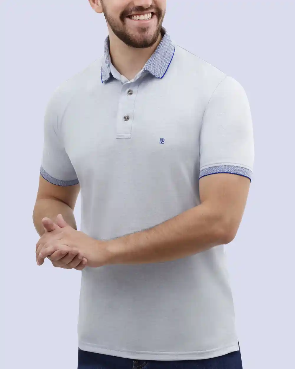 Camisa sport diseño slim fit manga corta azul