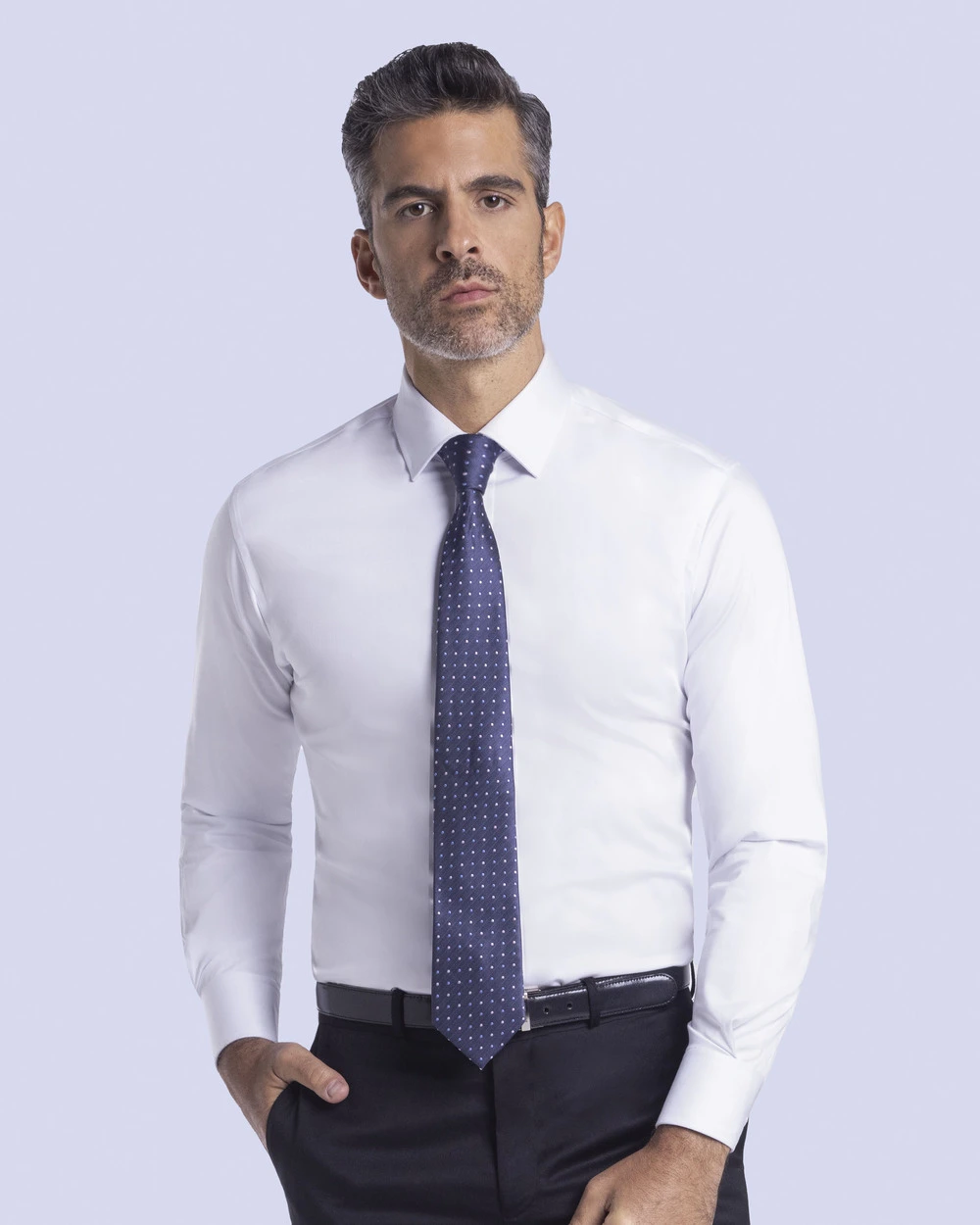 Camisa de vestir luxe modal en color blanco