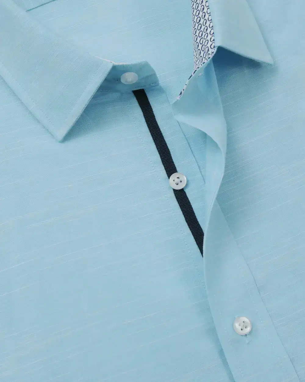 Camisa casual slim fit manga corta  jaspeada aqua