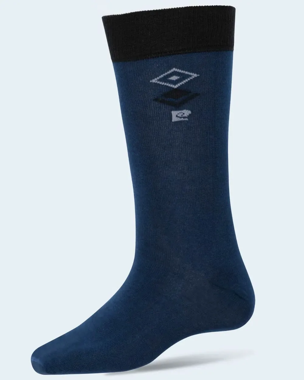 Calcetines azul con diseño negro