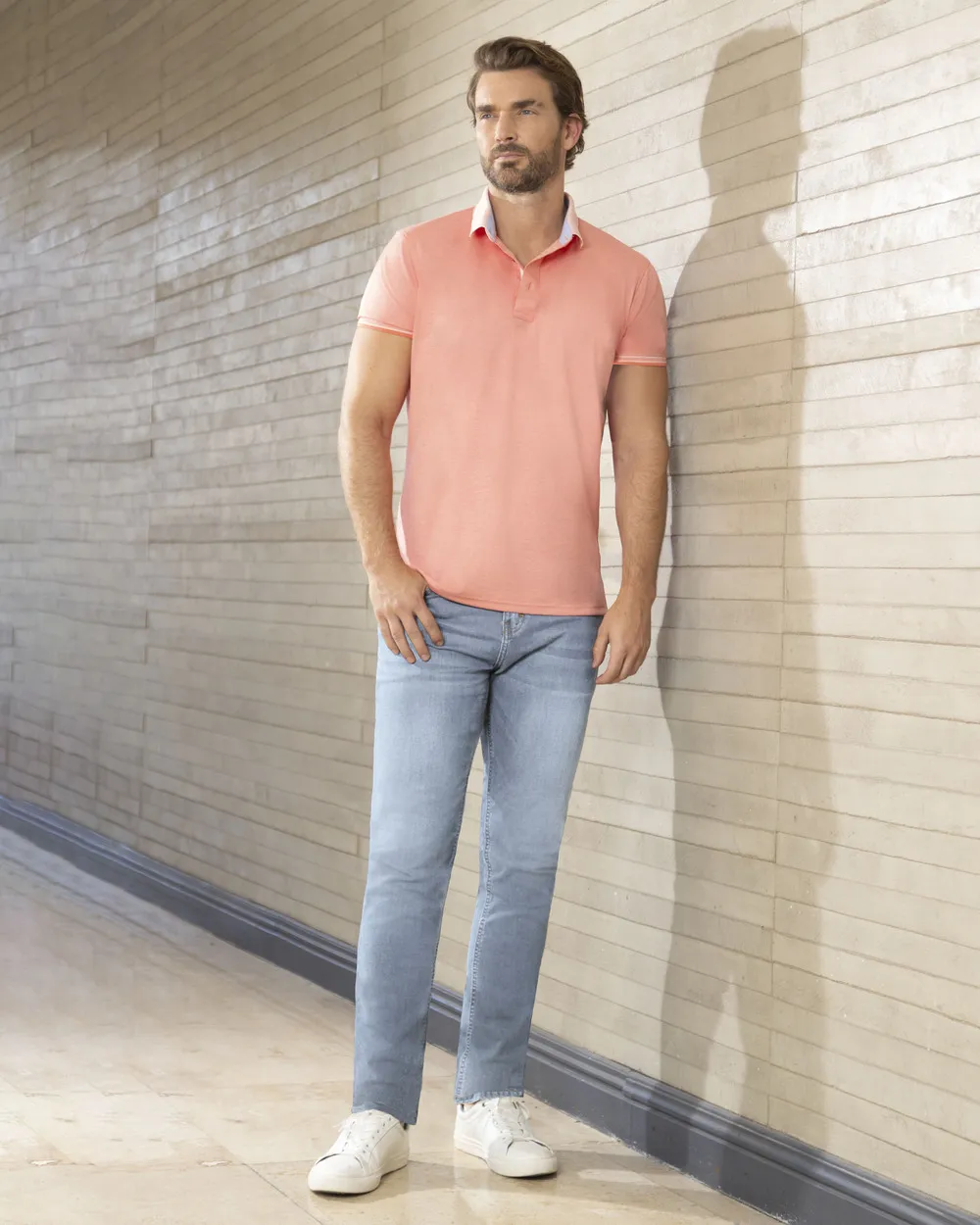 Jeans 711 slim fit stretch celeste con bigotes