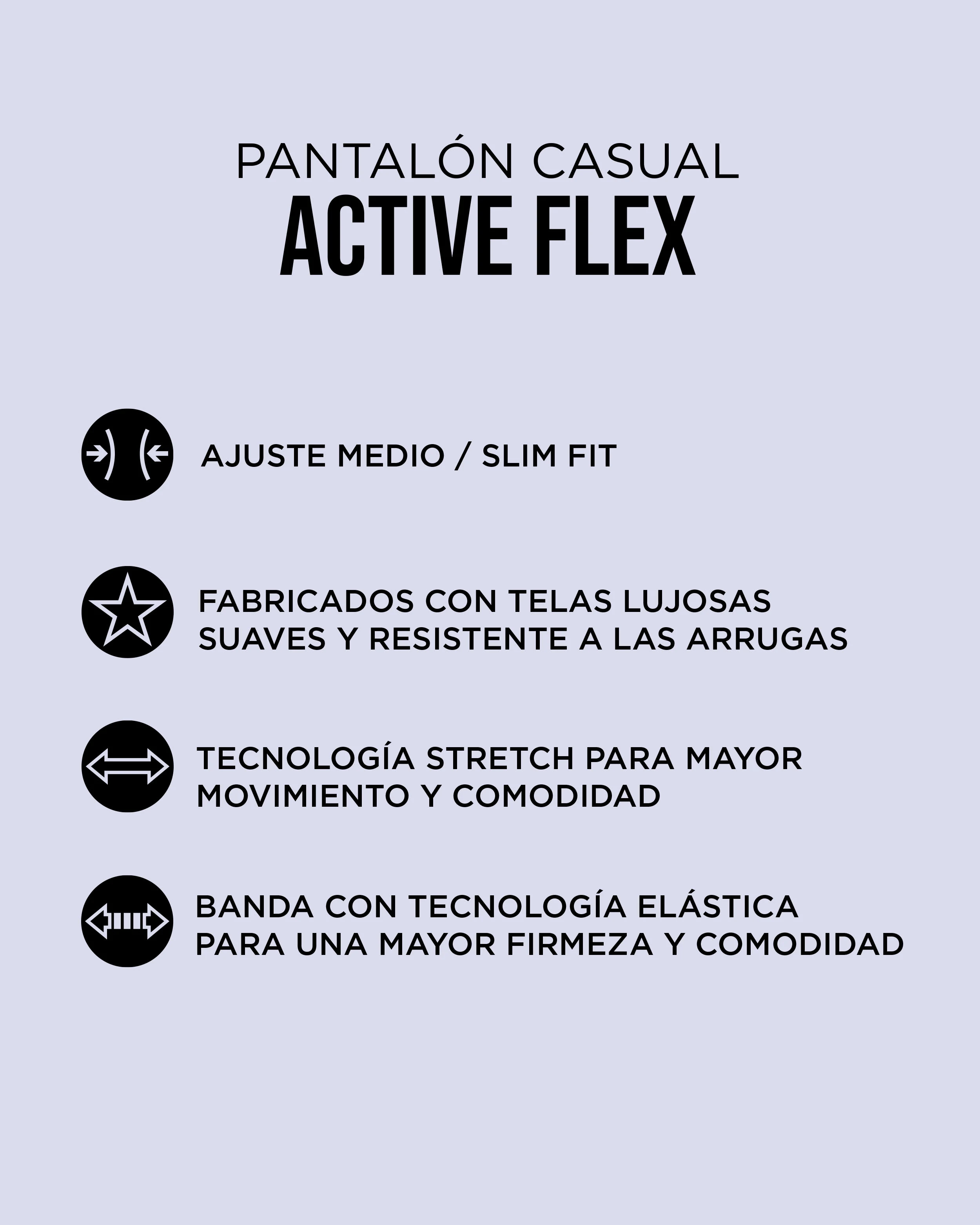 Pantalón casual slim fit azul active flex manhattan