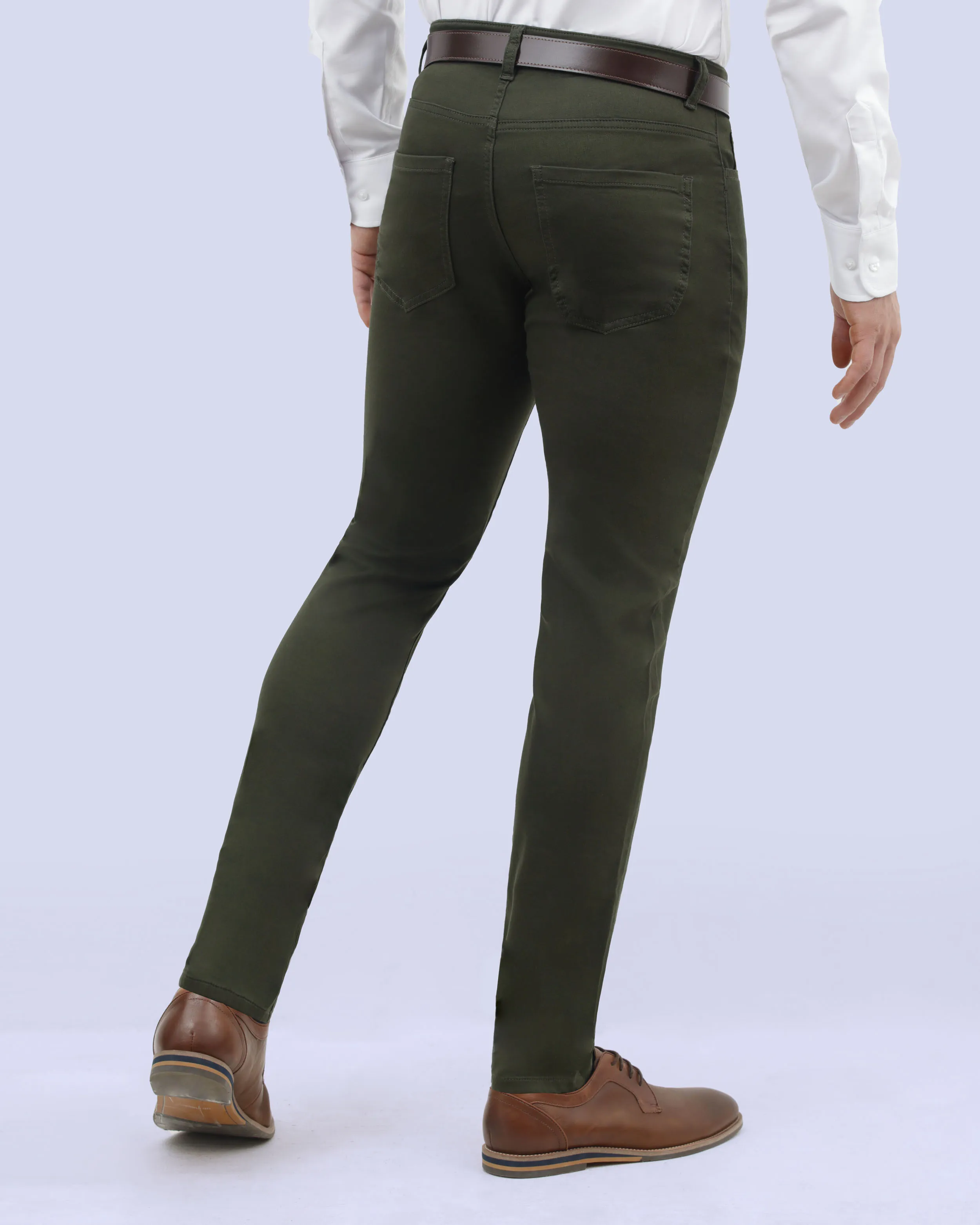 Pantalón casual slim fit verde anywhere twill manhattan