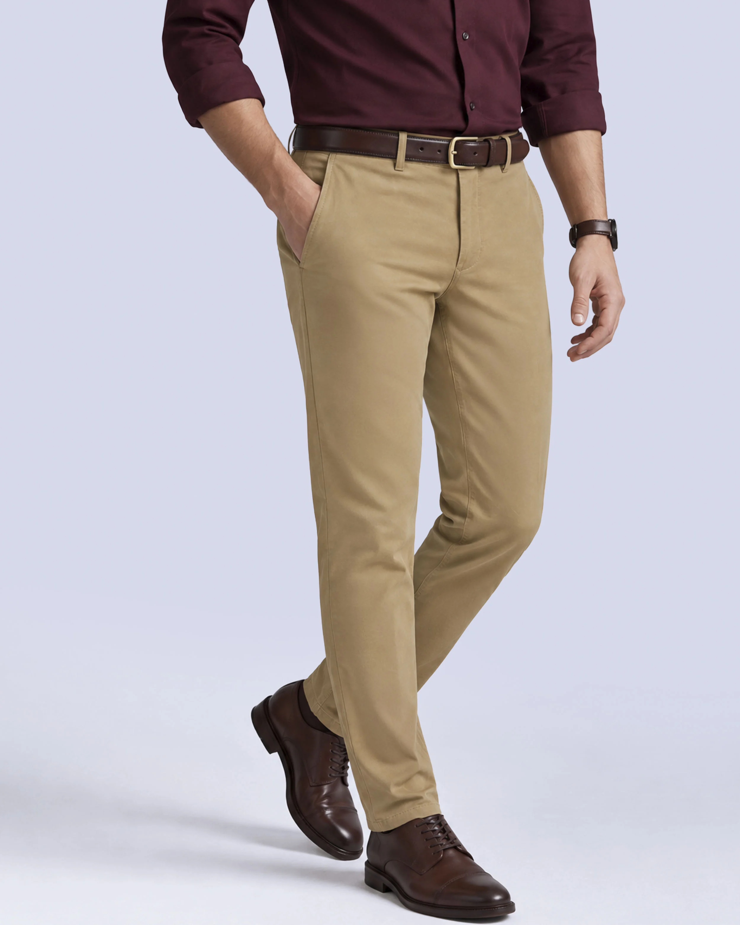 Pantalón casual slim fit beige anywhere chino manhattan