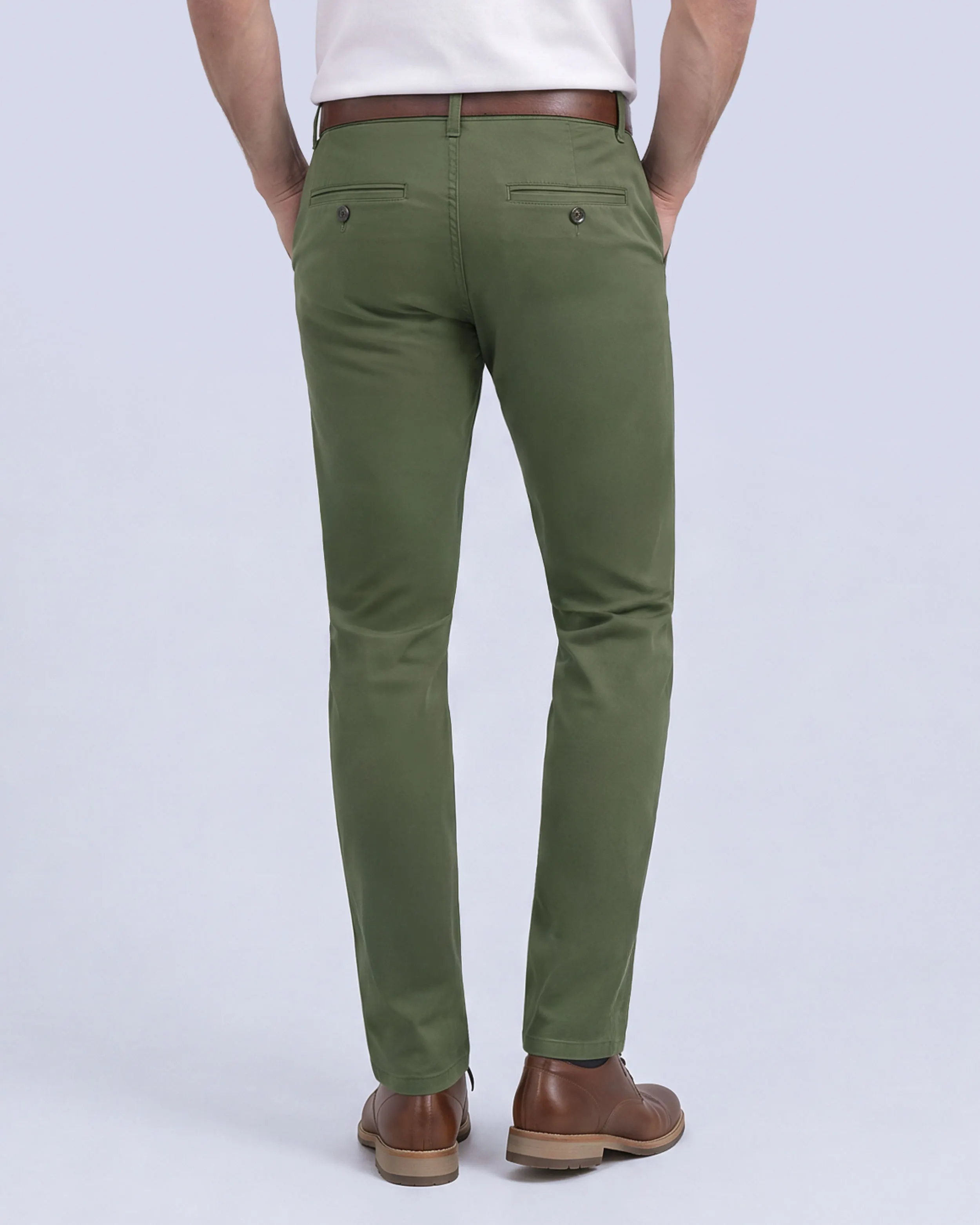 Pantalón casual slim fit verde anywhere chino manhattan