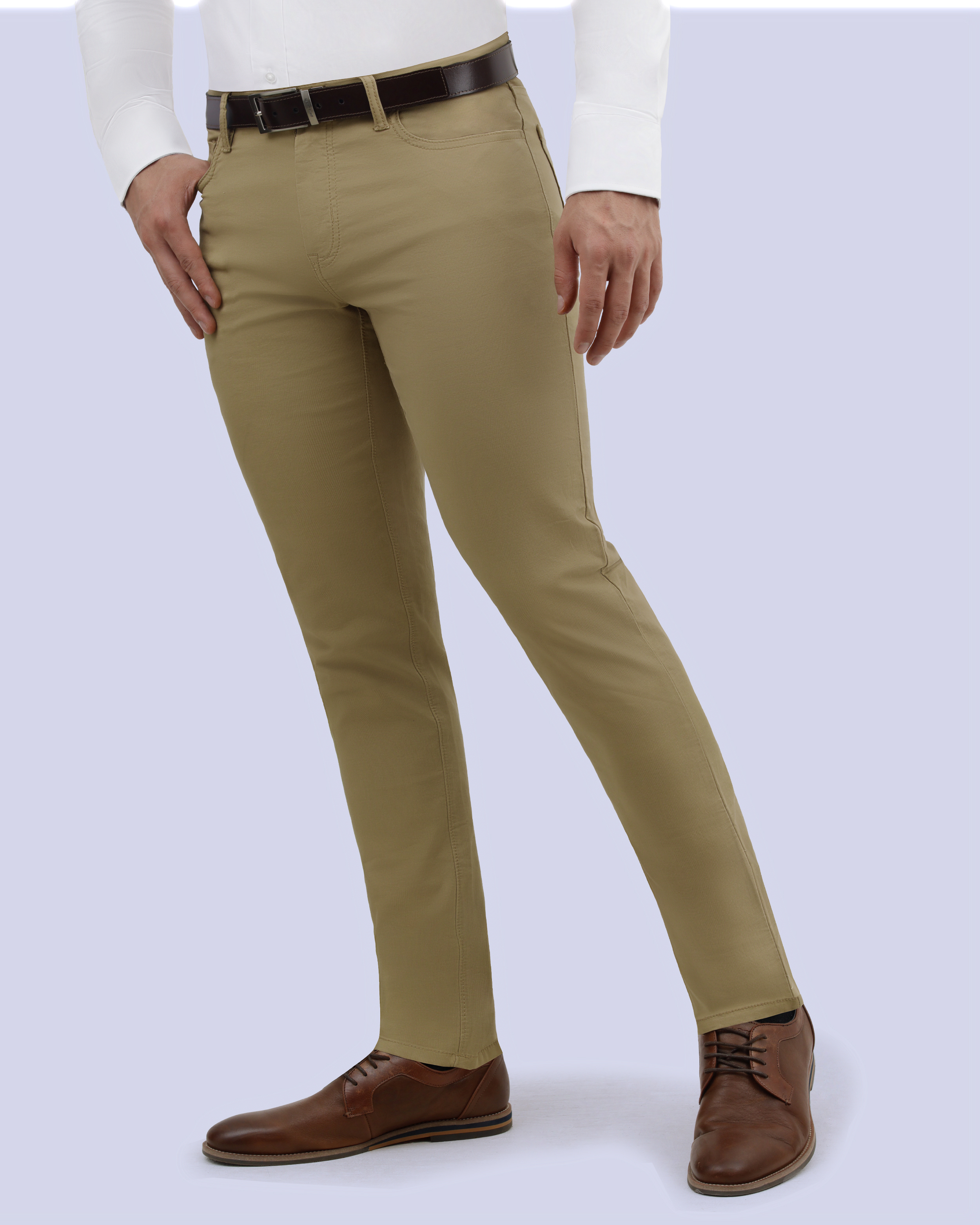 Pantalón casual corduroy 5 pocket beige