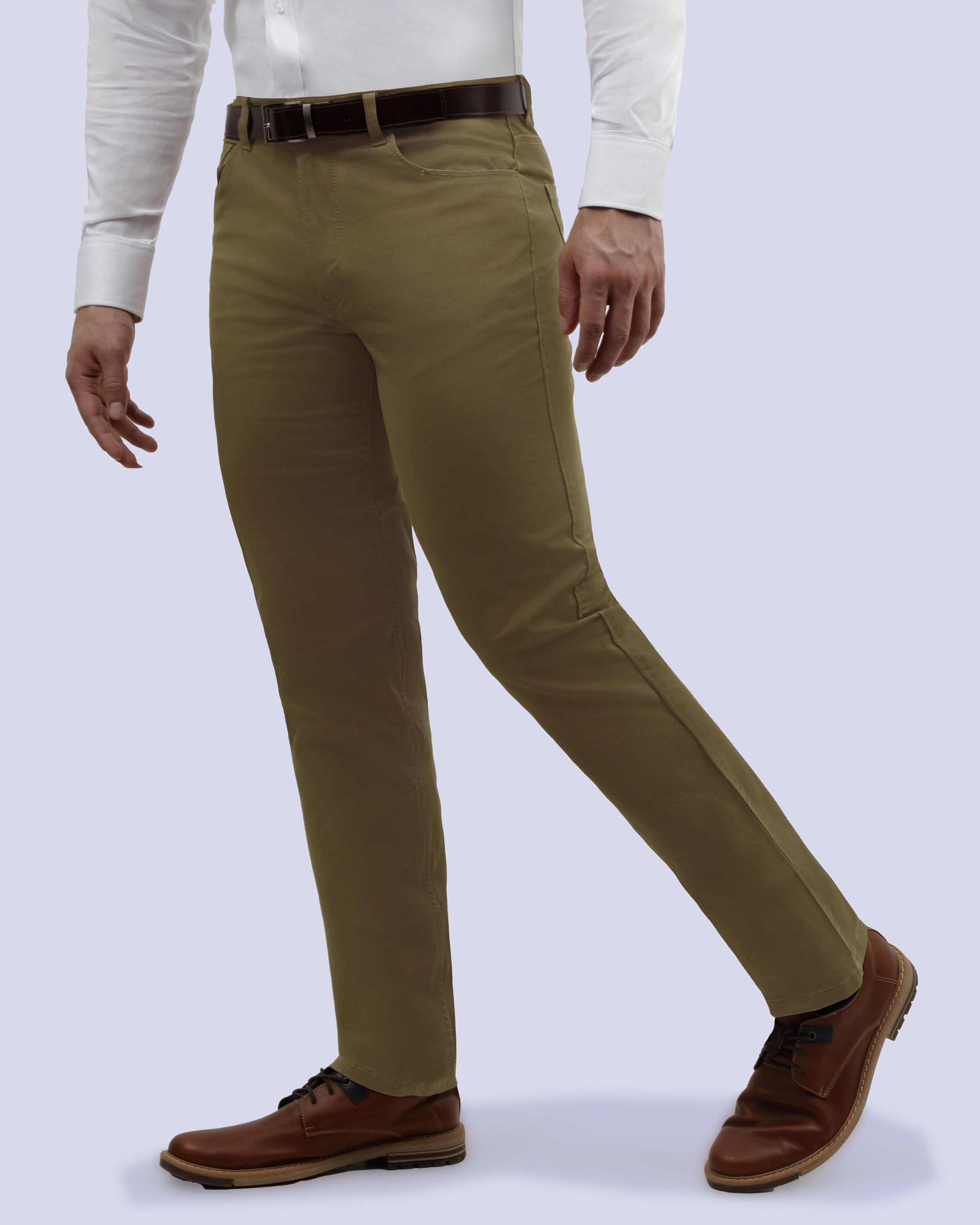 Pantalón casual slim fit 5 pocket beige manhattan