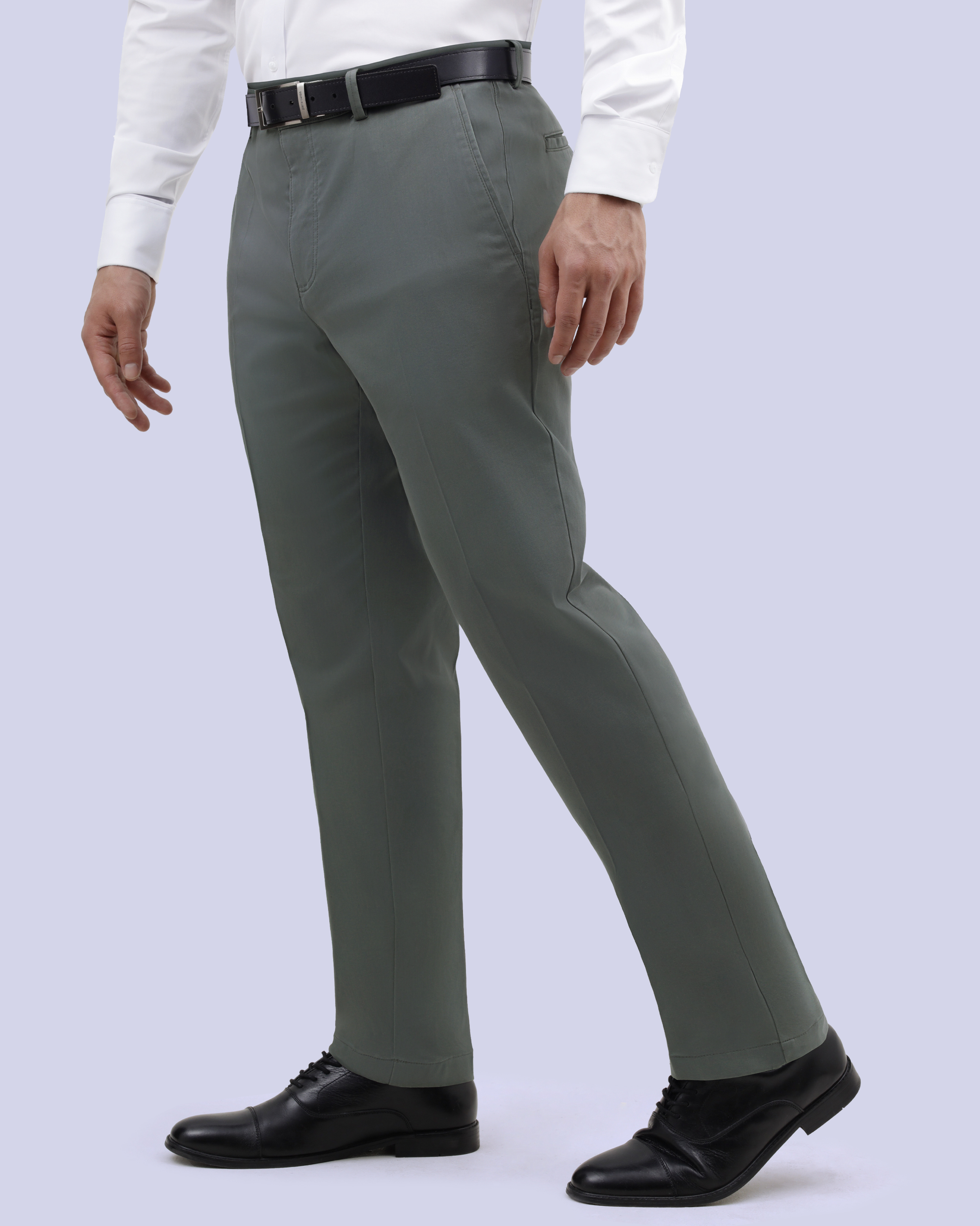Pantalón casual slim fit gris luxe touch manhattan
