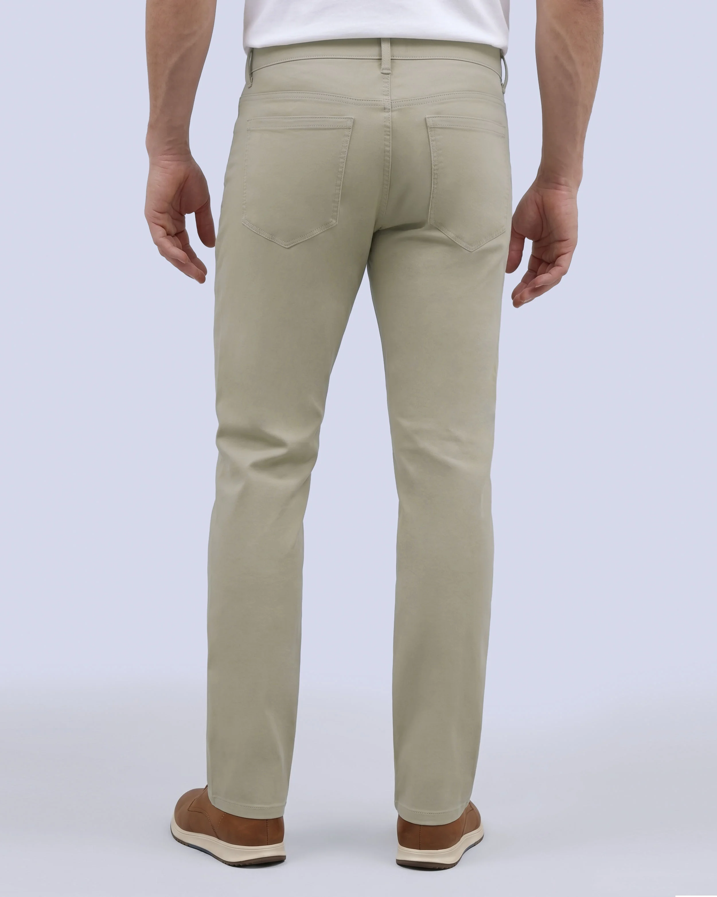 Pantalón casual slim fit beige lux touch manhattan