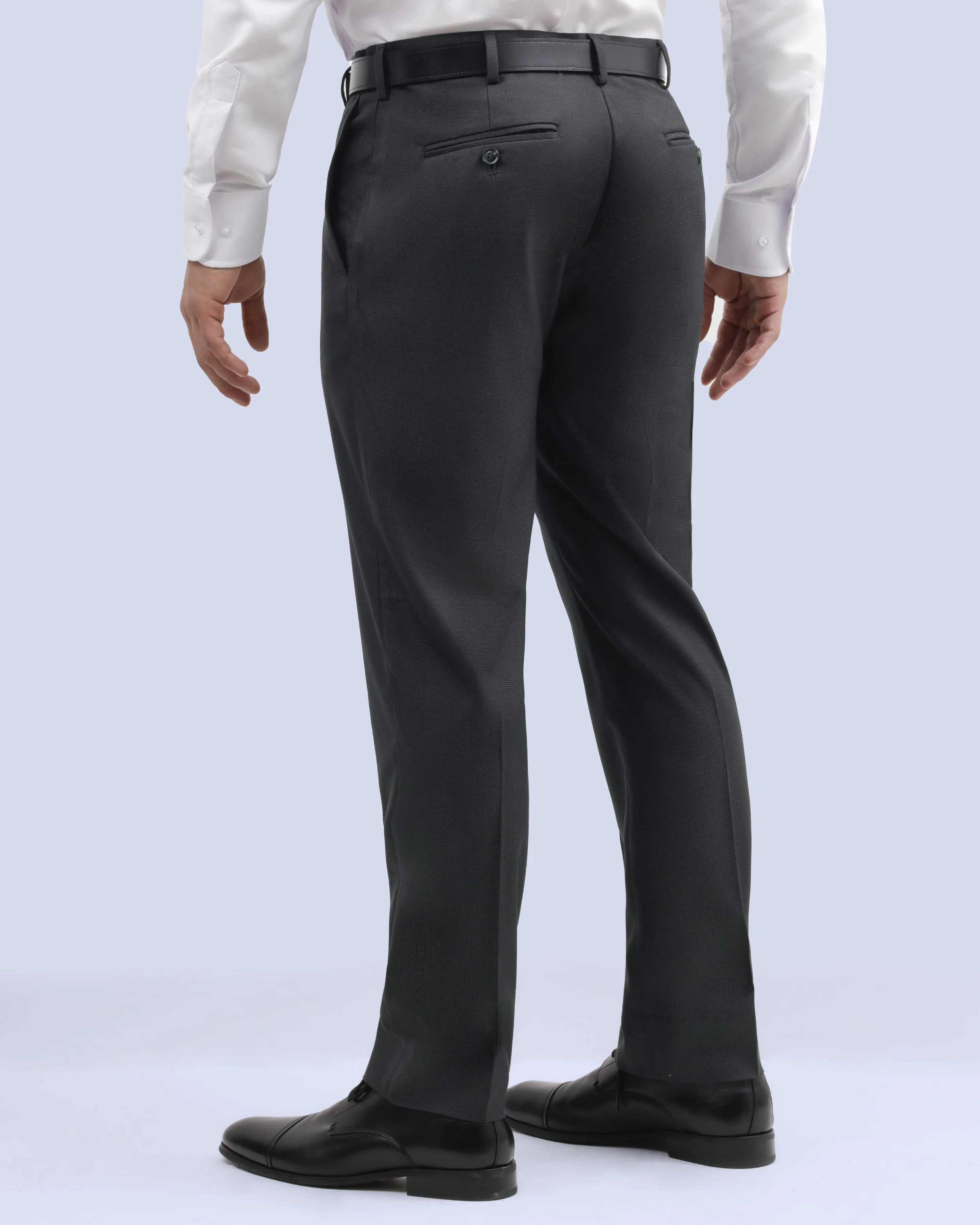 Pantalón de vestir slim fit gris texturizado con bolsillo oculto manhattan
