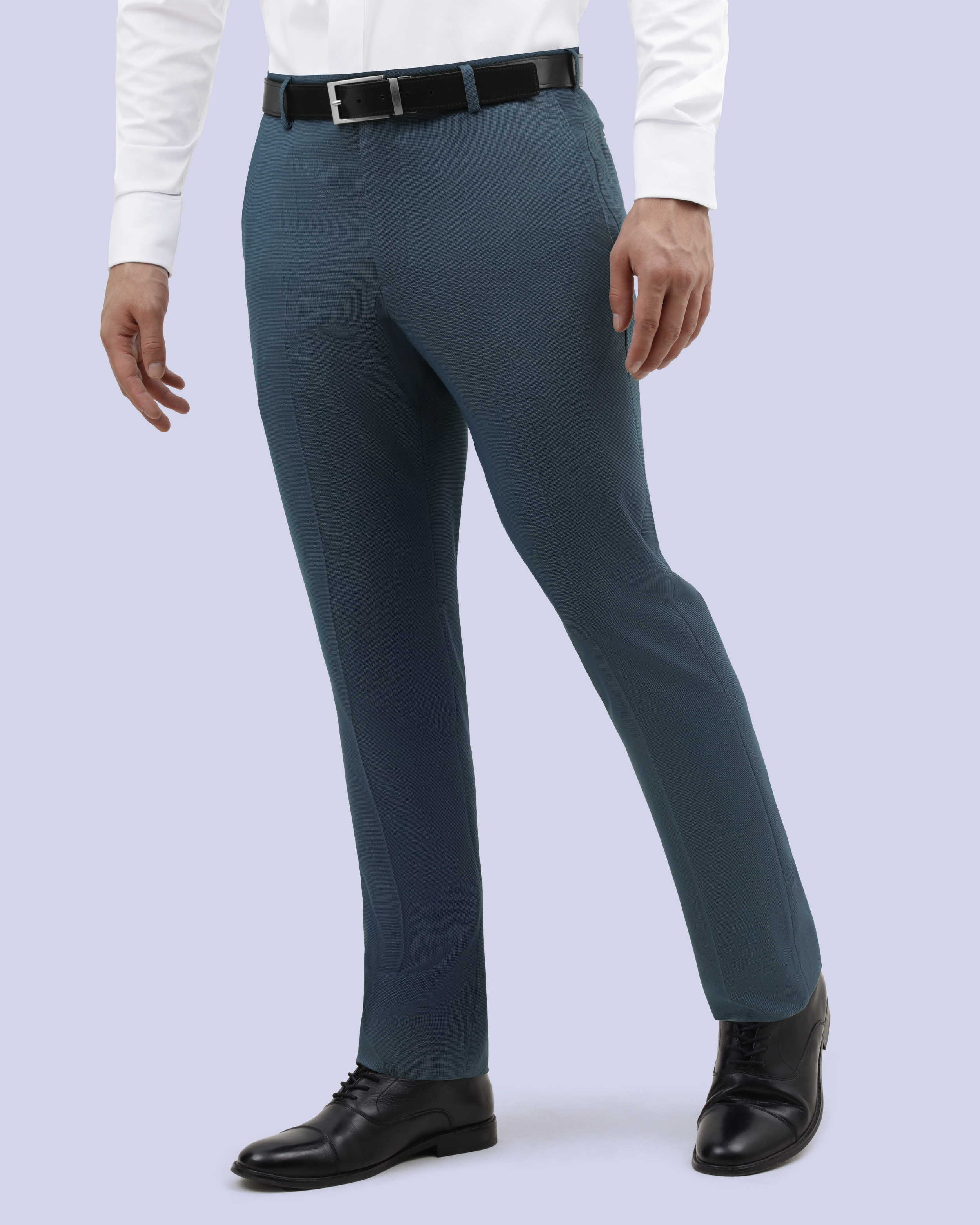 Pantalón de vestir slim fit gris texturizado con bolsillo oculto manhattan