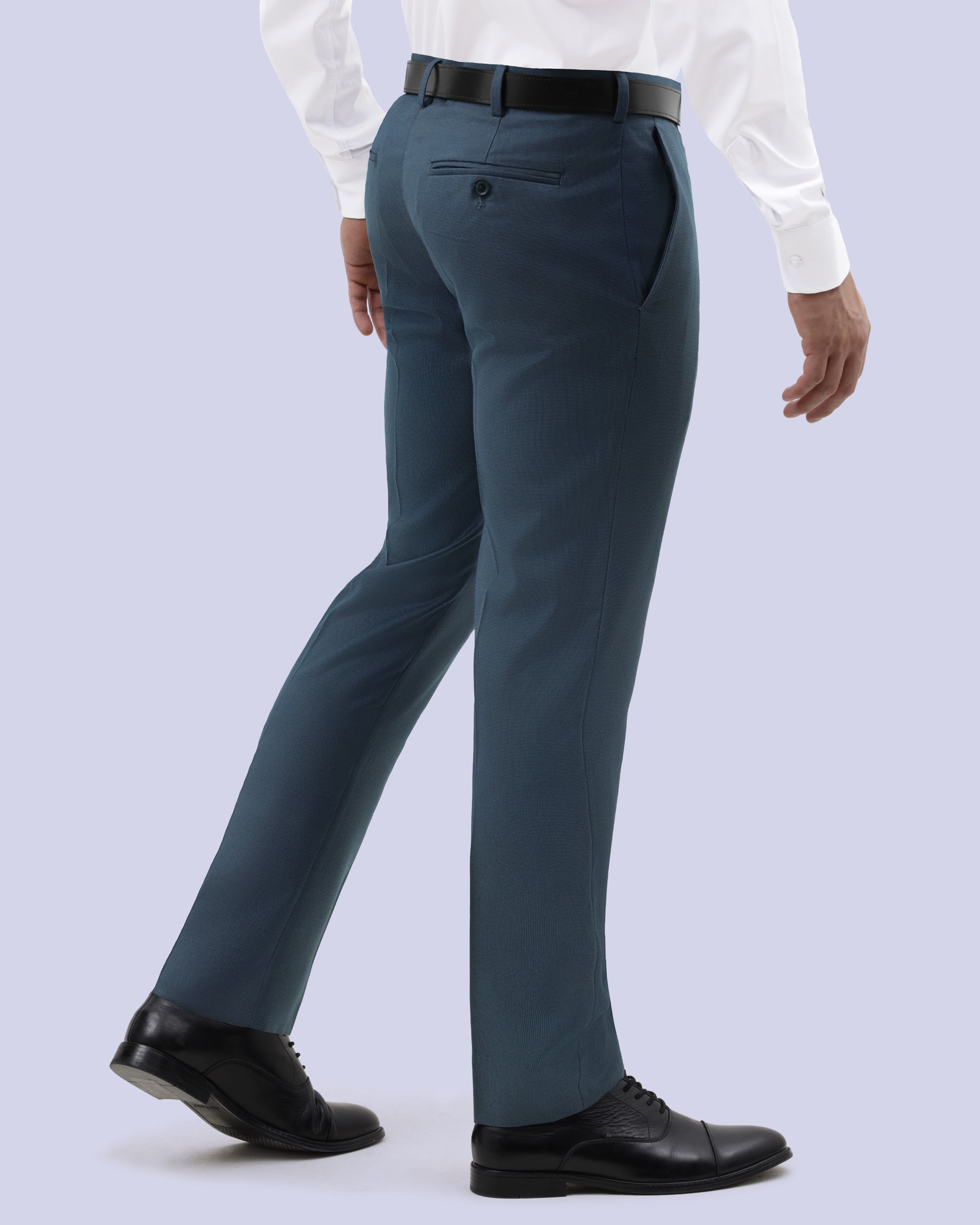 Pantalón de vestir slim fit gris texturizado con bolsillo oculto manhattan