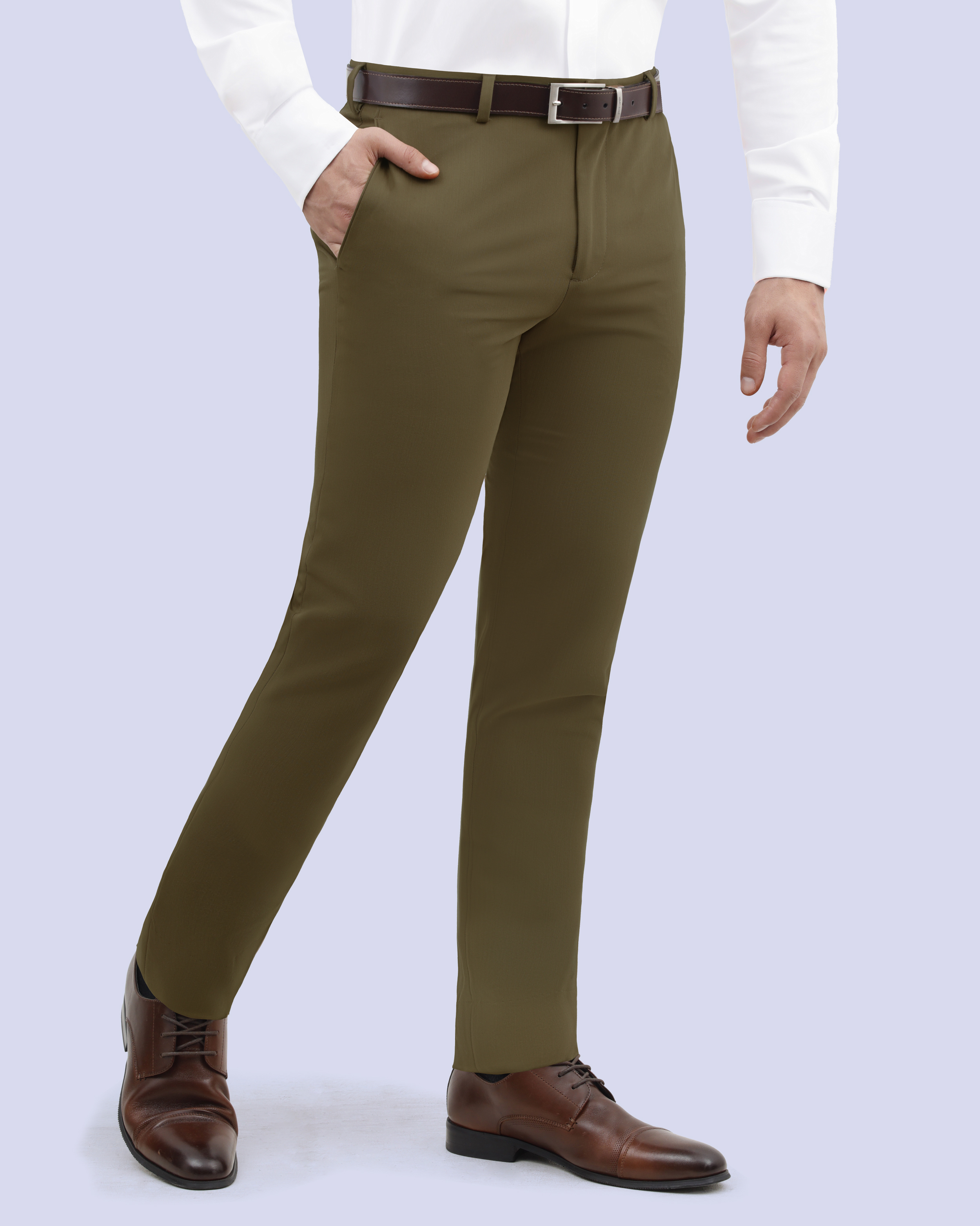 Pantalón de vestir slim fit café active flex manhattan