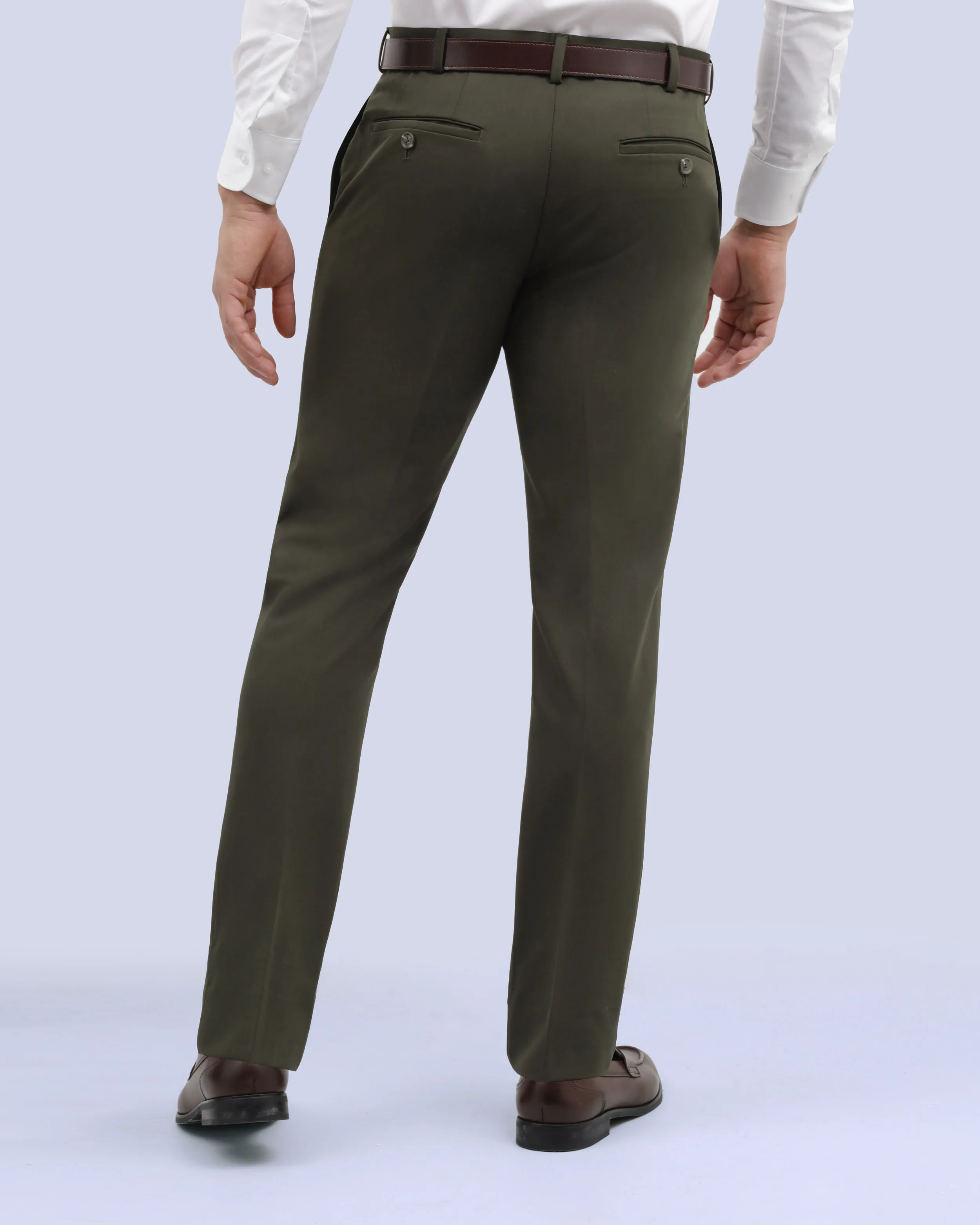 Pantalón de vestir slim fit verde active flex manhattan