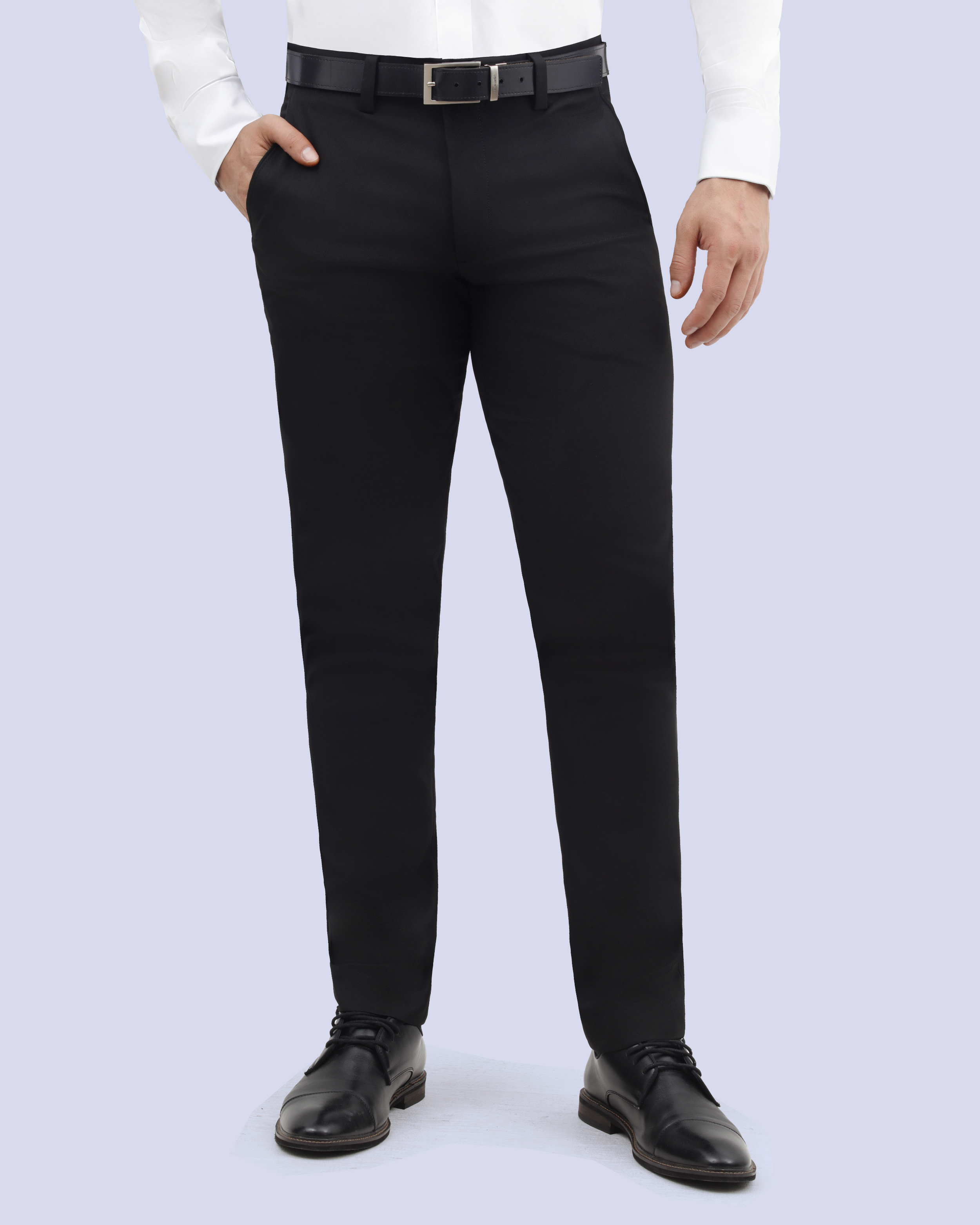 Pantalón de vestir slim fit stretch impermeable negro manhattan