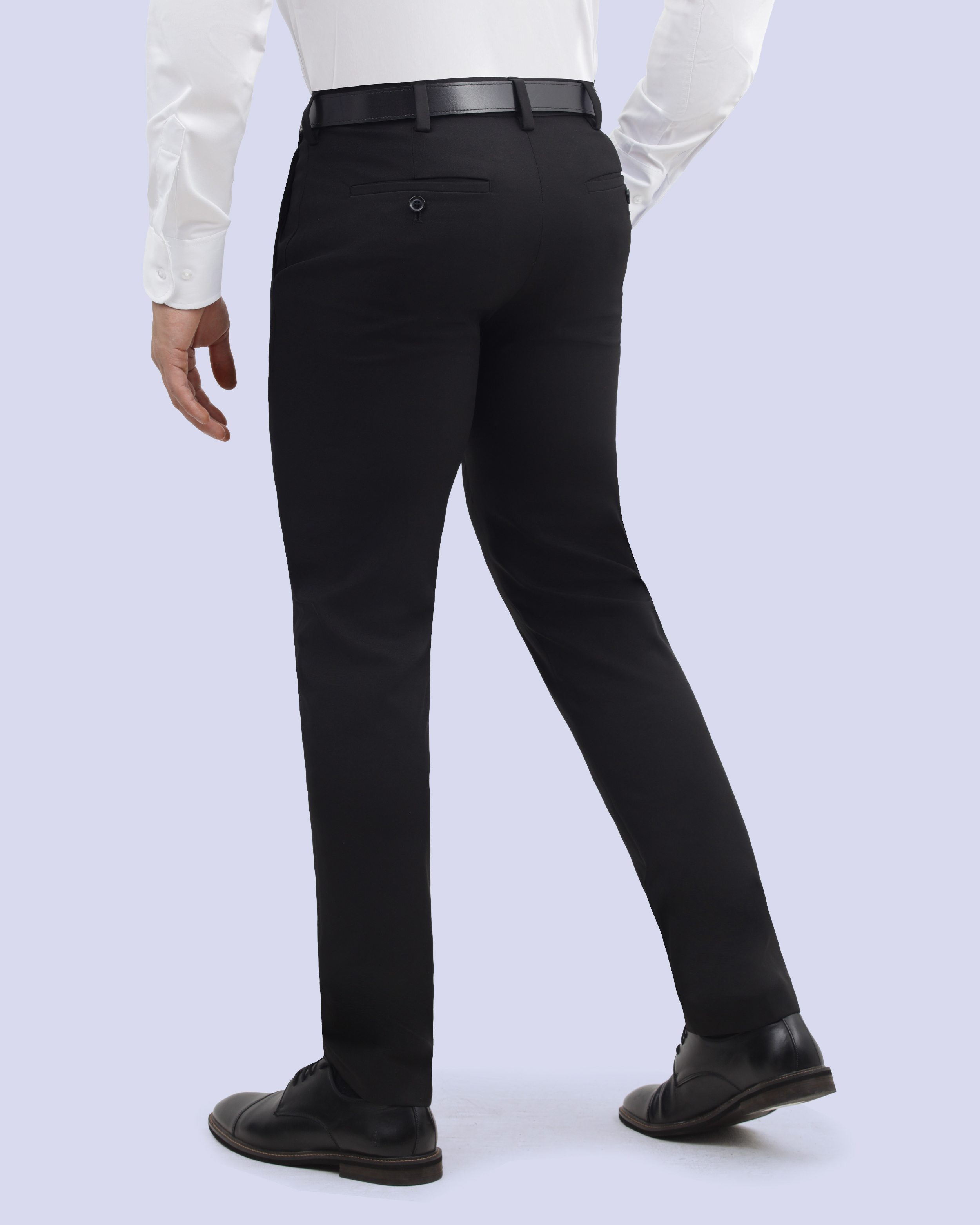 Pantalón de vestir slim fit stretch impermeable negro manhattan