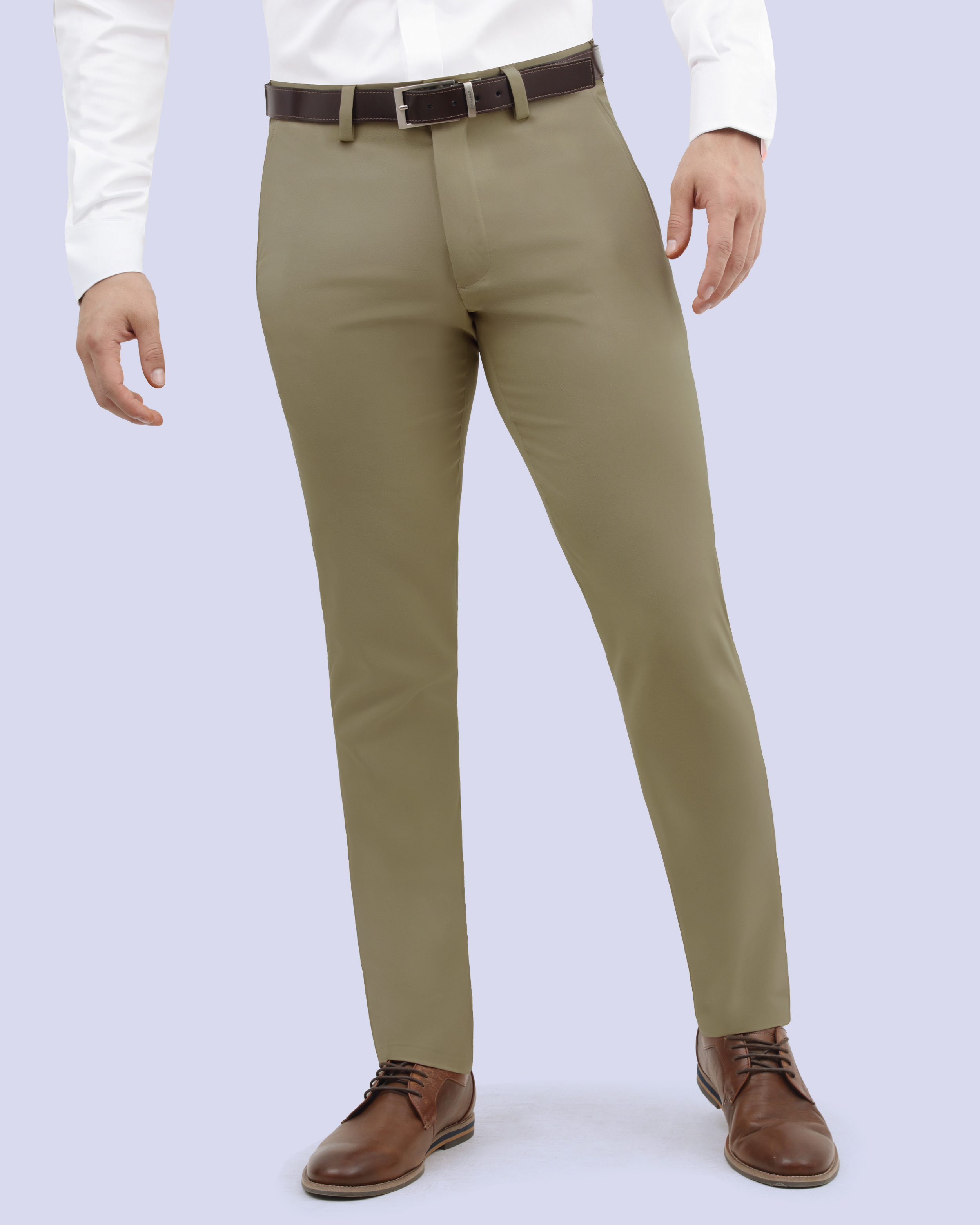 Pantalón de vestir slim fit stretch impermeable beige manhattan