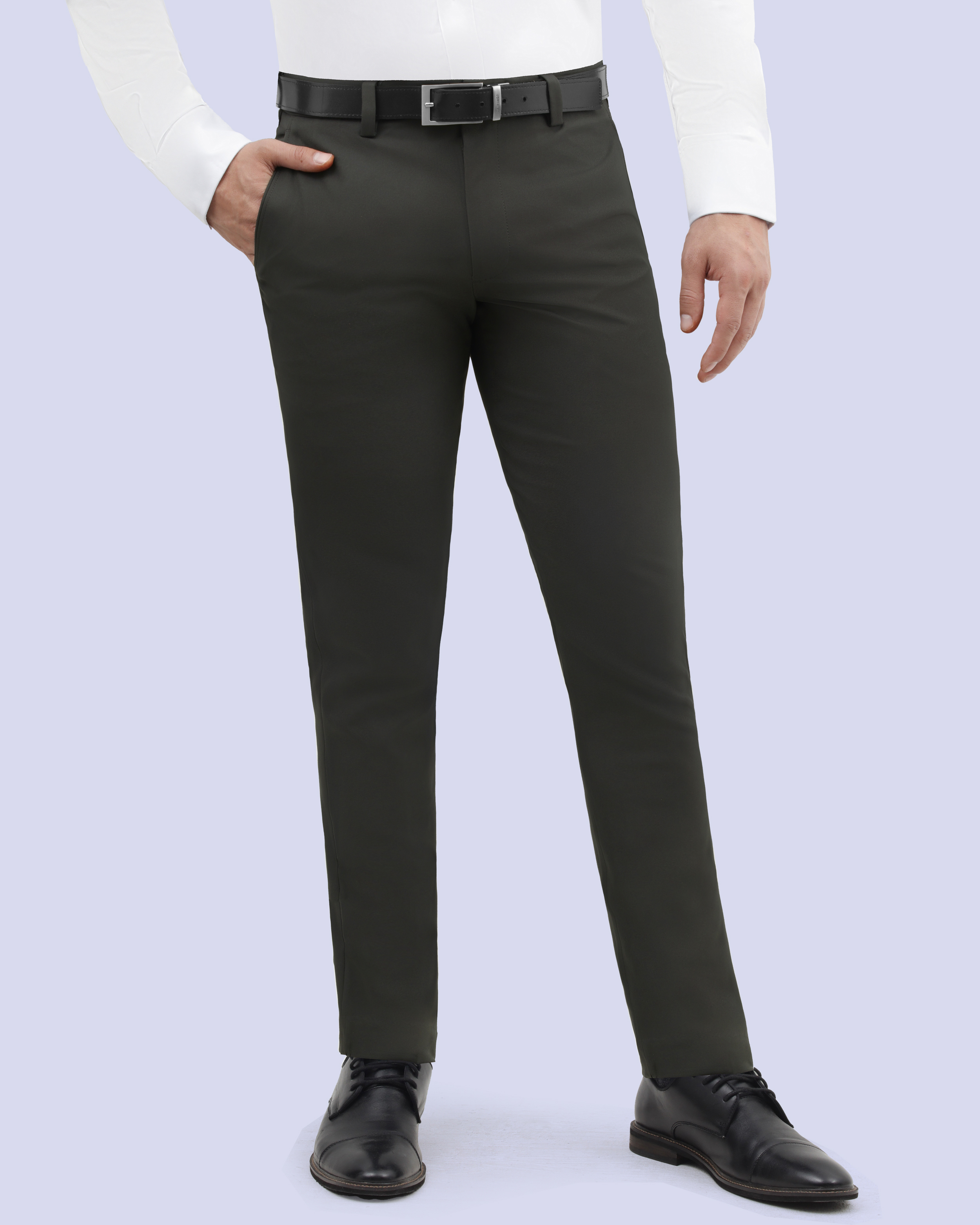 Pantalón de vestir slim fit stretch impermeable gris manhattan