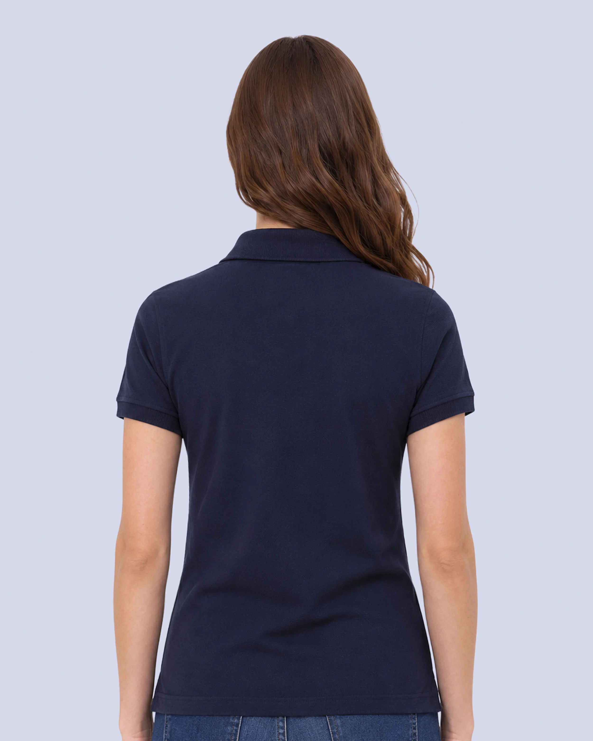 Blusa sport slim fit manga corta azul marino