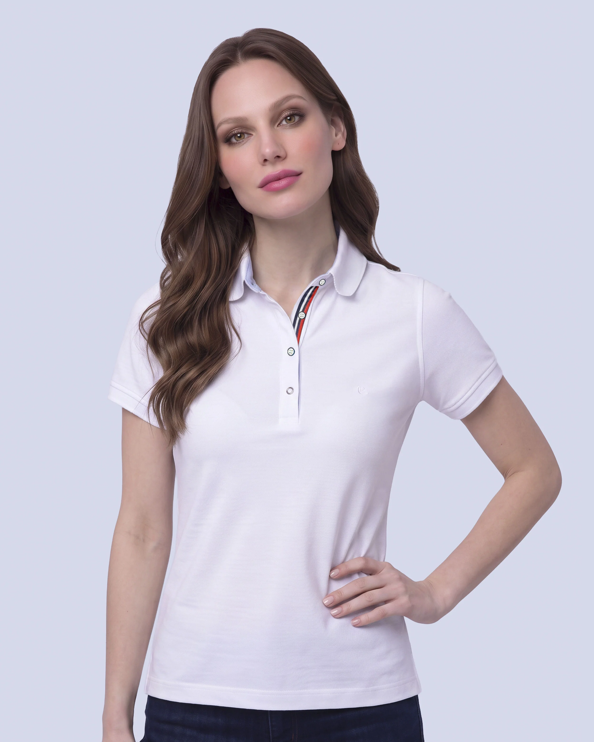 Blusa sport slim fit manga corta blanco