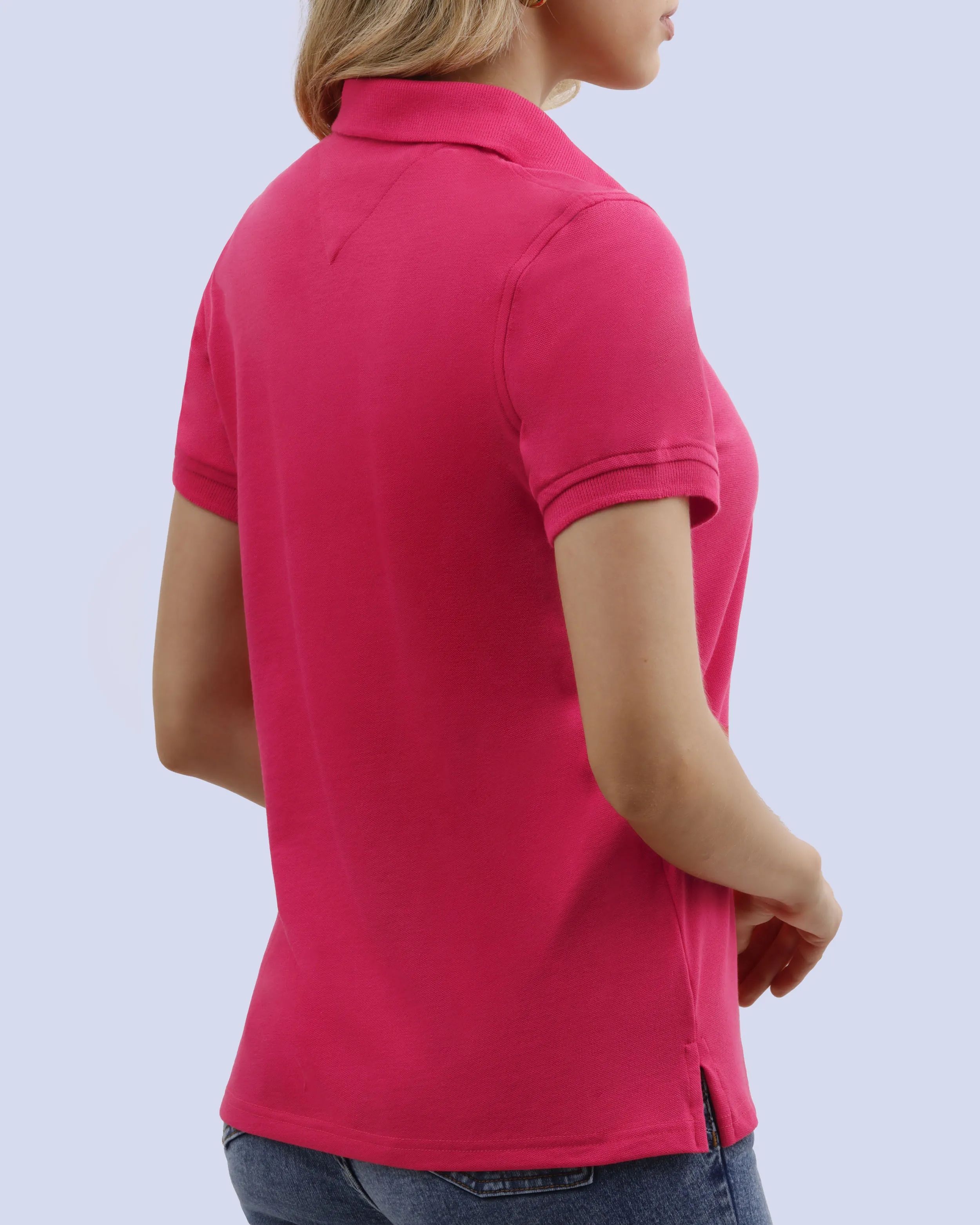 Blusa sport slim fit manga corta rosada