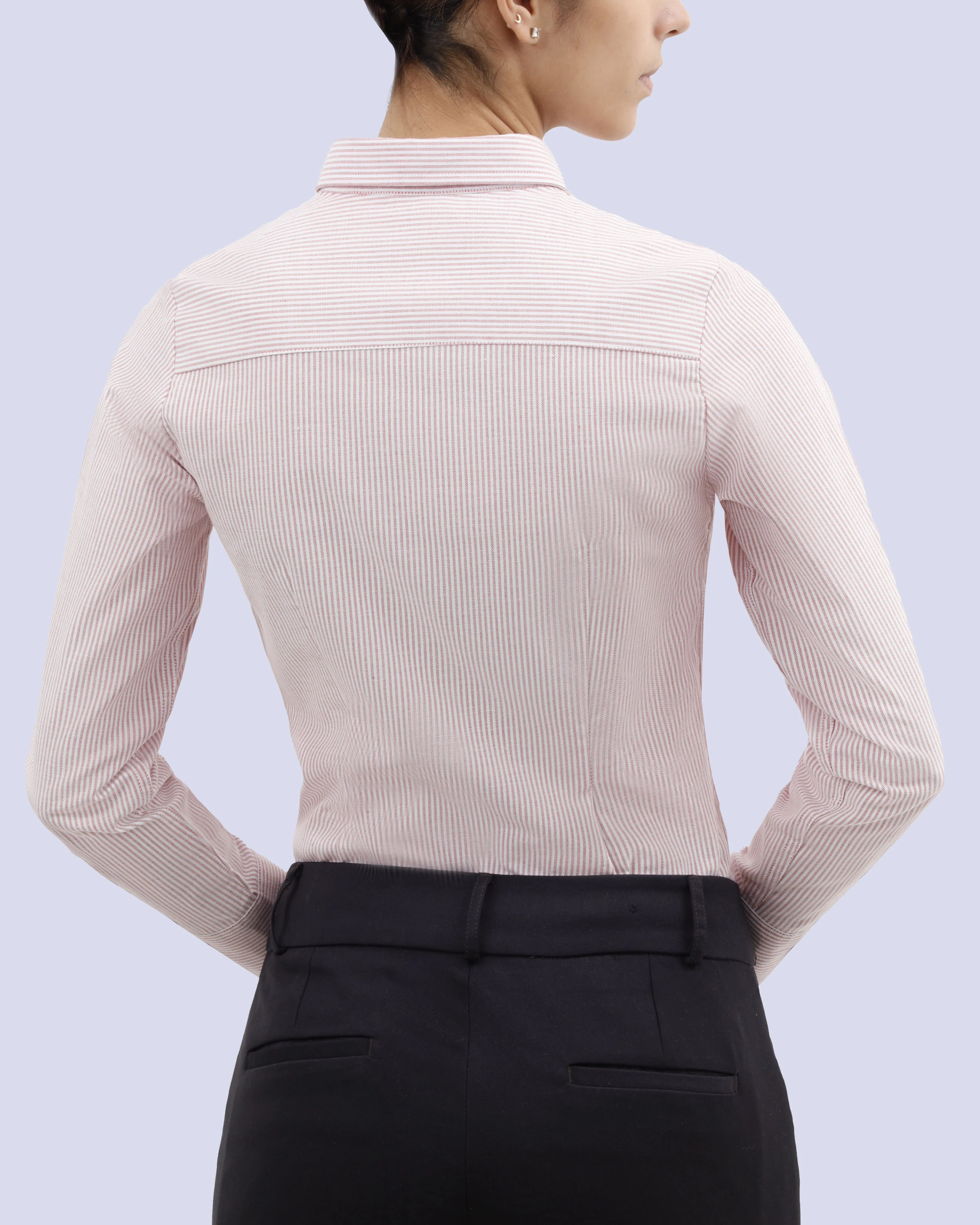 Blusa diseño de vestir slim fit manga larga roja