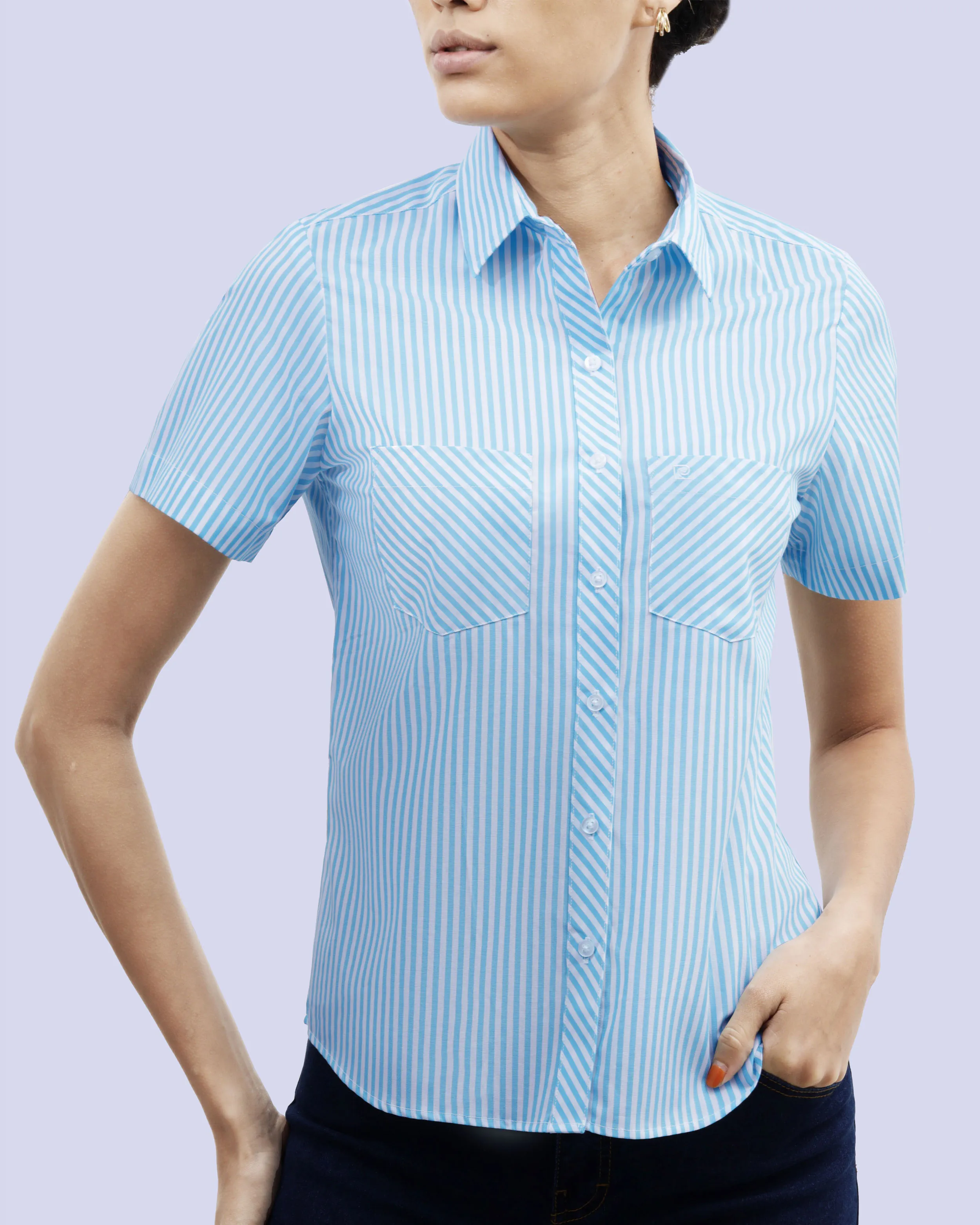 Blusa diseño casual slim fit manga corta verde