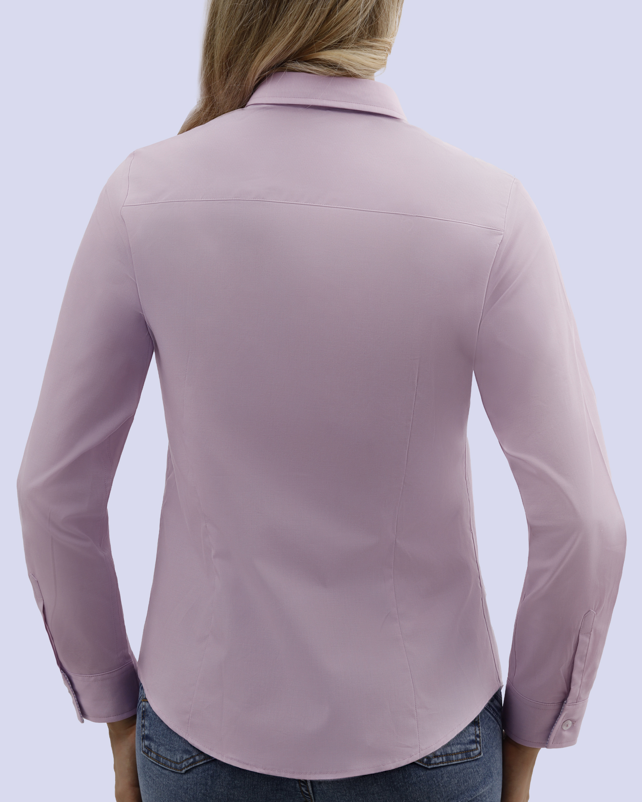Blusa de vestir slim fit manga larga lila