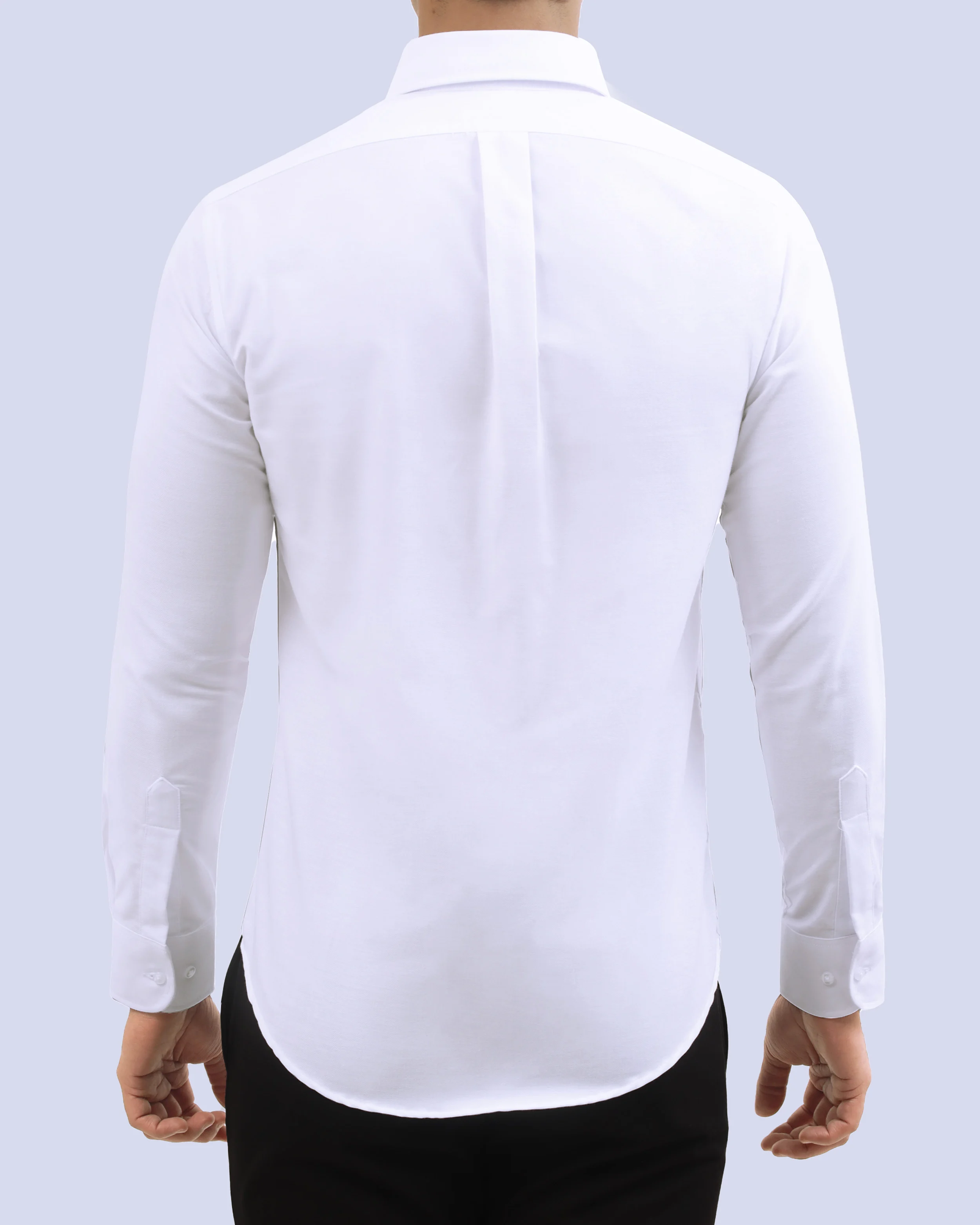 Camisa casual oxford manga larga blanca slim fit