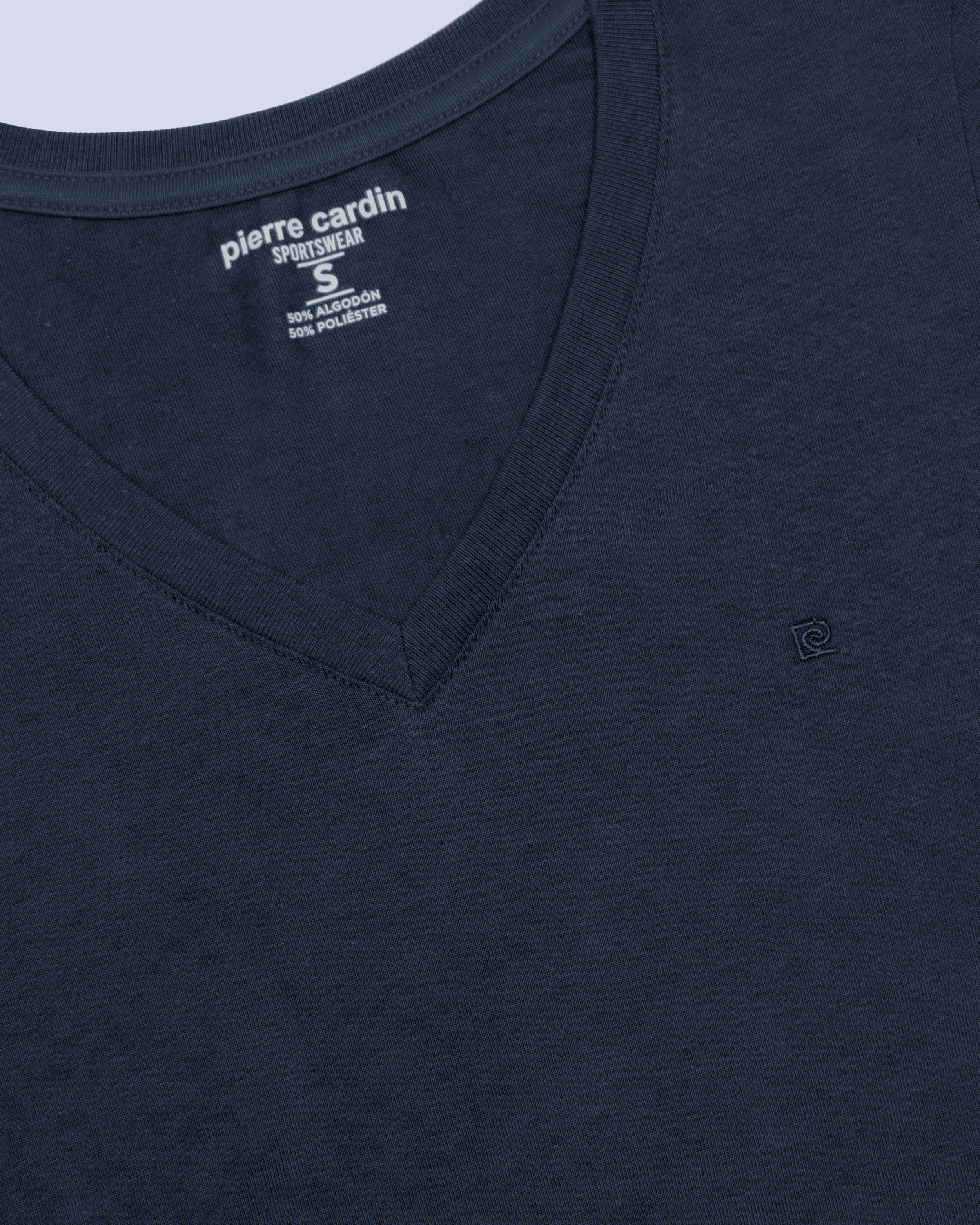 Camiseta lisa cuello v manga corta azul marino