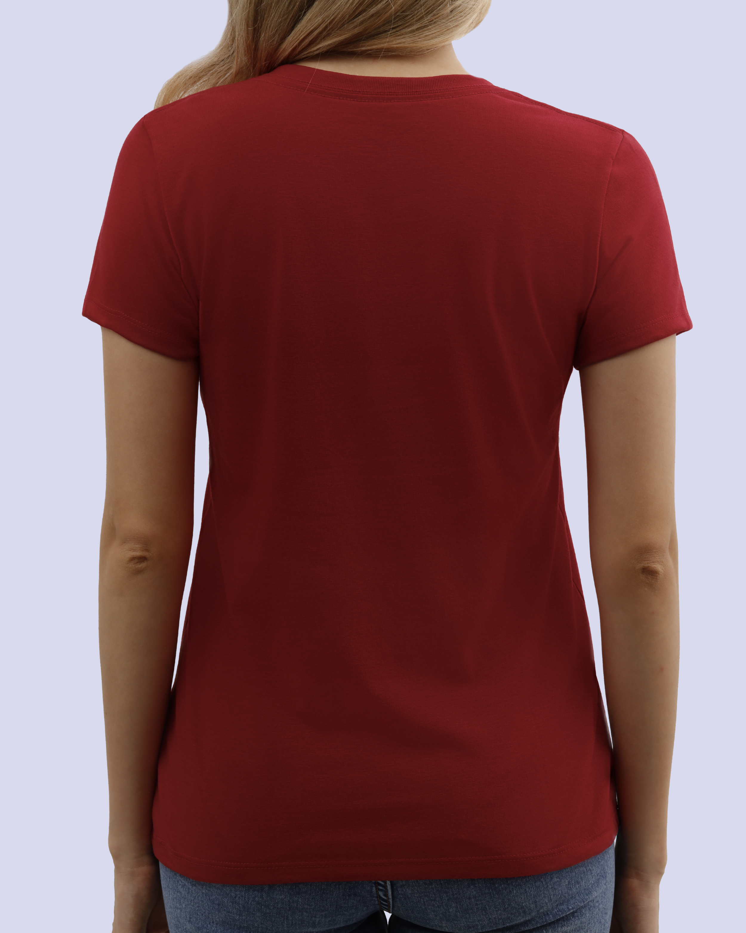 Camiseta lisa cuello v manga corta roja